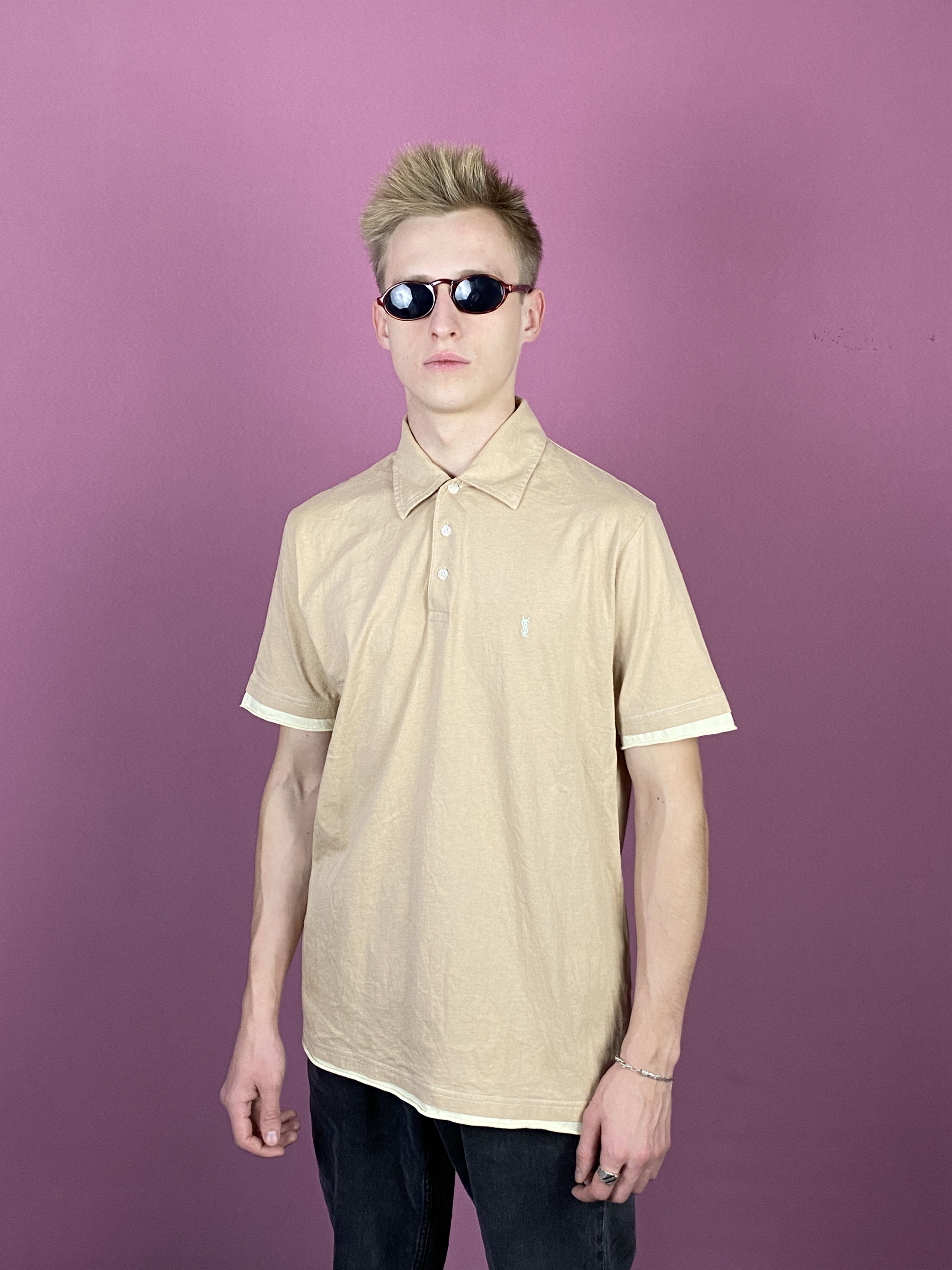 Designer × Yves Saint Laurent Yves Saint Laurent Vintage Men's Polo Shirt - M Size US M / EU 48-50 / 2 - 2 Thumbnail