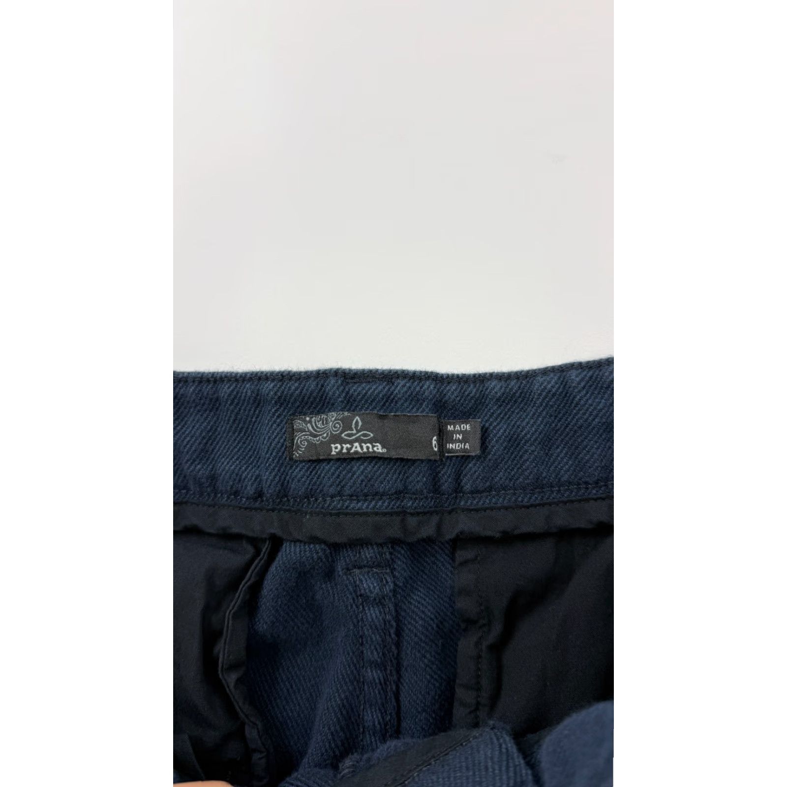 Prana prAna Pants Womens 6 Navy Organic Cotton Chino Straight Leg Slash Pockets Casual Formal Pockets 25 in Inseam Blue Cotton Regular Womens Size 28" / US 6 / IT 42 - 2 Thumbnail
