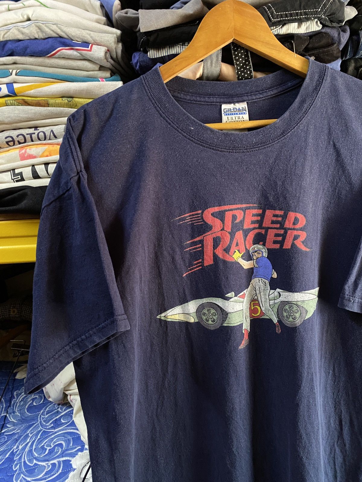 Vintage Vintage Speed Racer Cartoon Anime movie Tee blue XLarge Size US XL / EU 56 / 4 - 4 Thumbnail