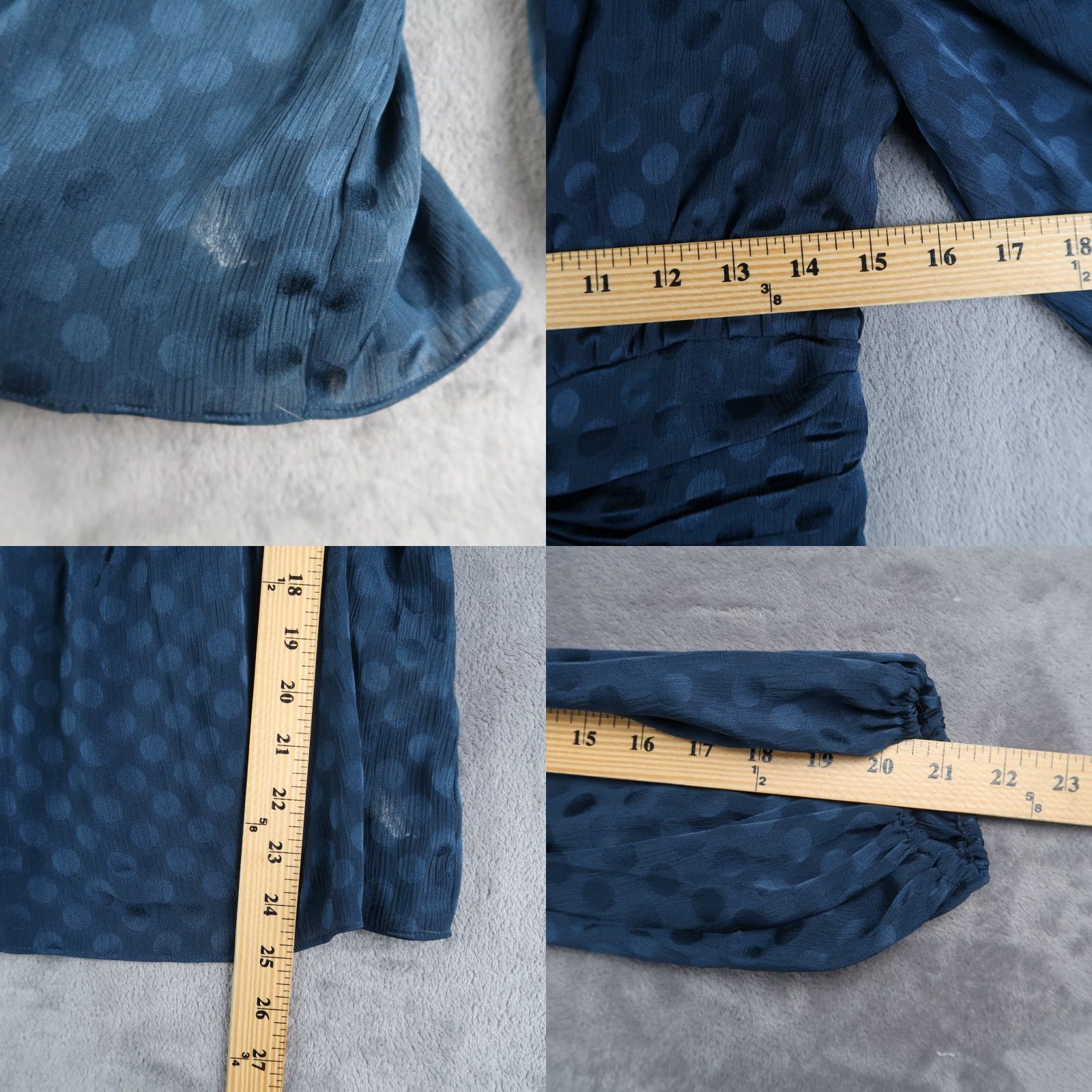Vintage MAX Studio Boho Peasant Tunic Dress Polka Dot S Women Blue Long Sleeve NWT Size S / US 4 / IT 40 - 8 Thumbnail