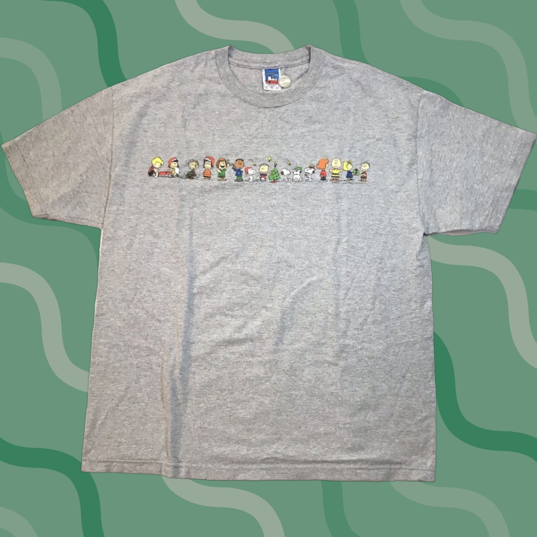 Delta VINTAGE Delta The Peanuts Charlie Brown T-Shirt XL Gray Crew Neck Short Sleeve Christmas 1990s Mens Size US XL / EU 56 / 4 - 1 Thumbnail