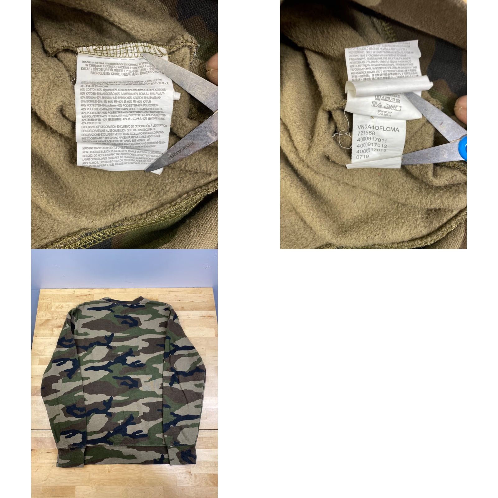 Vans Vans Camouflage Sweatshirt Mens S Green Long Sleeve Crew Neck Skateboard 10316 Size US S / EU 44-46 / 1 - 8 Thumbnail