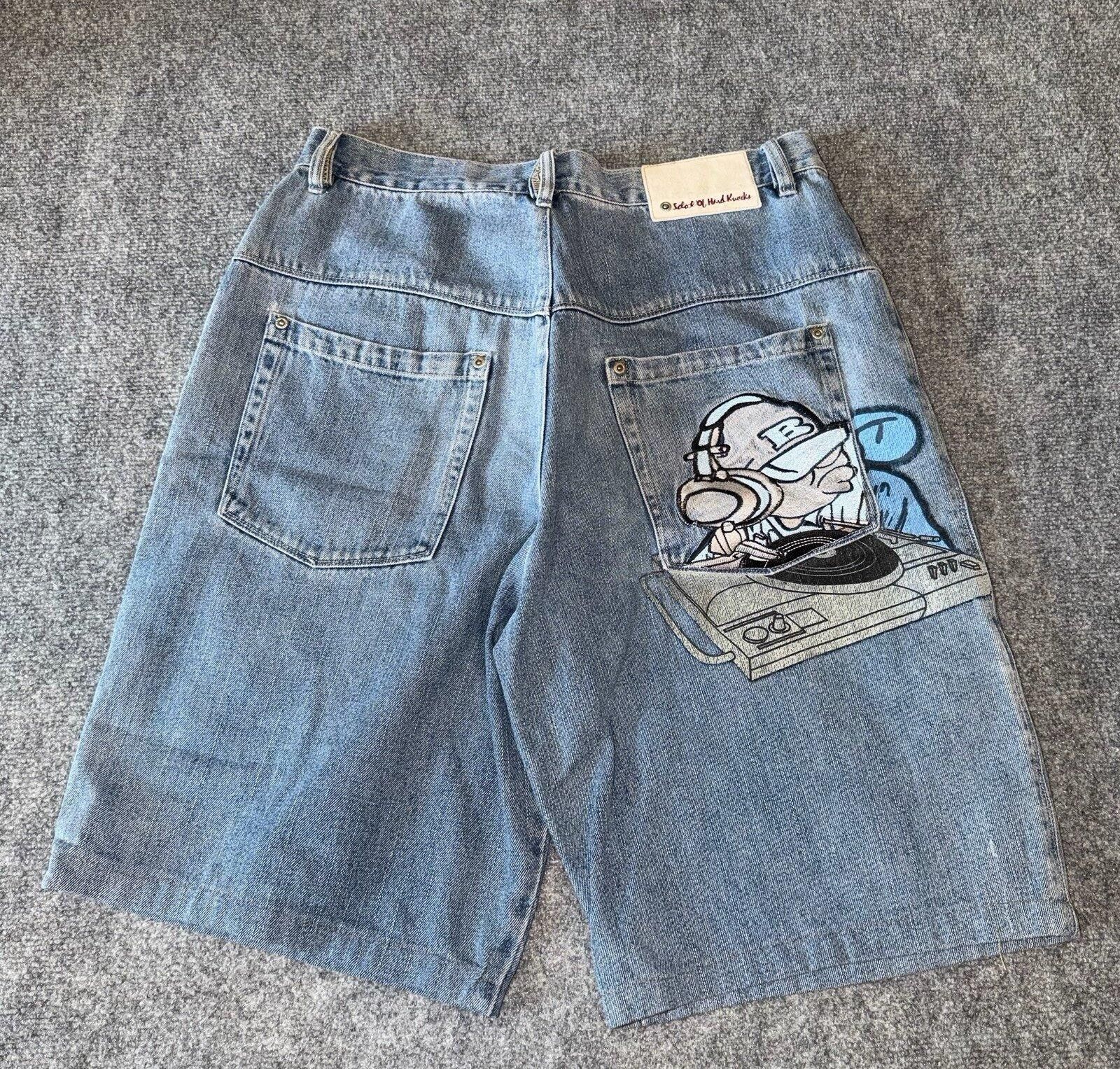 Southpole School of Hard Knocks B-Boy Baggy Denim Shorts Mens 36 Vtg Size US 36 / EU 52 - 1 Thumbnail