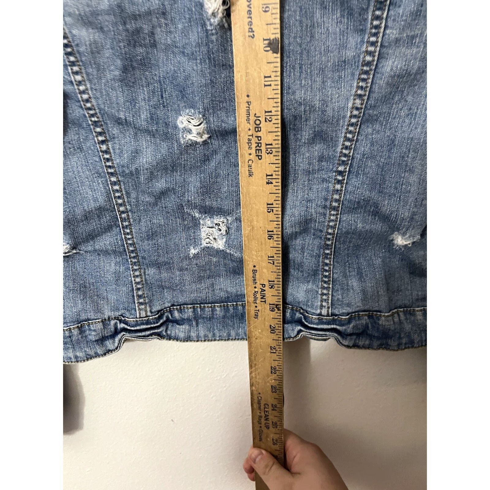 Mango Mango | Denim Jacket | Size L | Blue | Pocketed | Women's | Jacket | Distressed Size 36" / US 14 / IT 50 - 4 Thumbnail