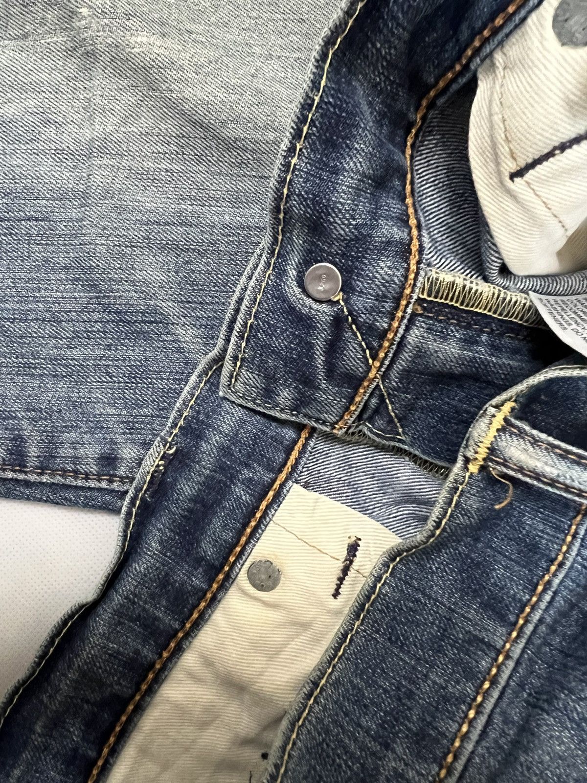 Levi's Vintage Clothing Vintage Levis 502 Blue Wash Distressed Denim Size US 35 - 8 Thumbnail