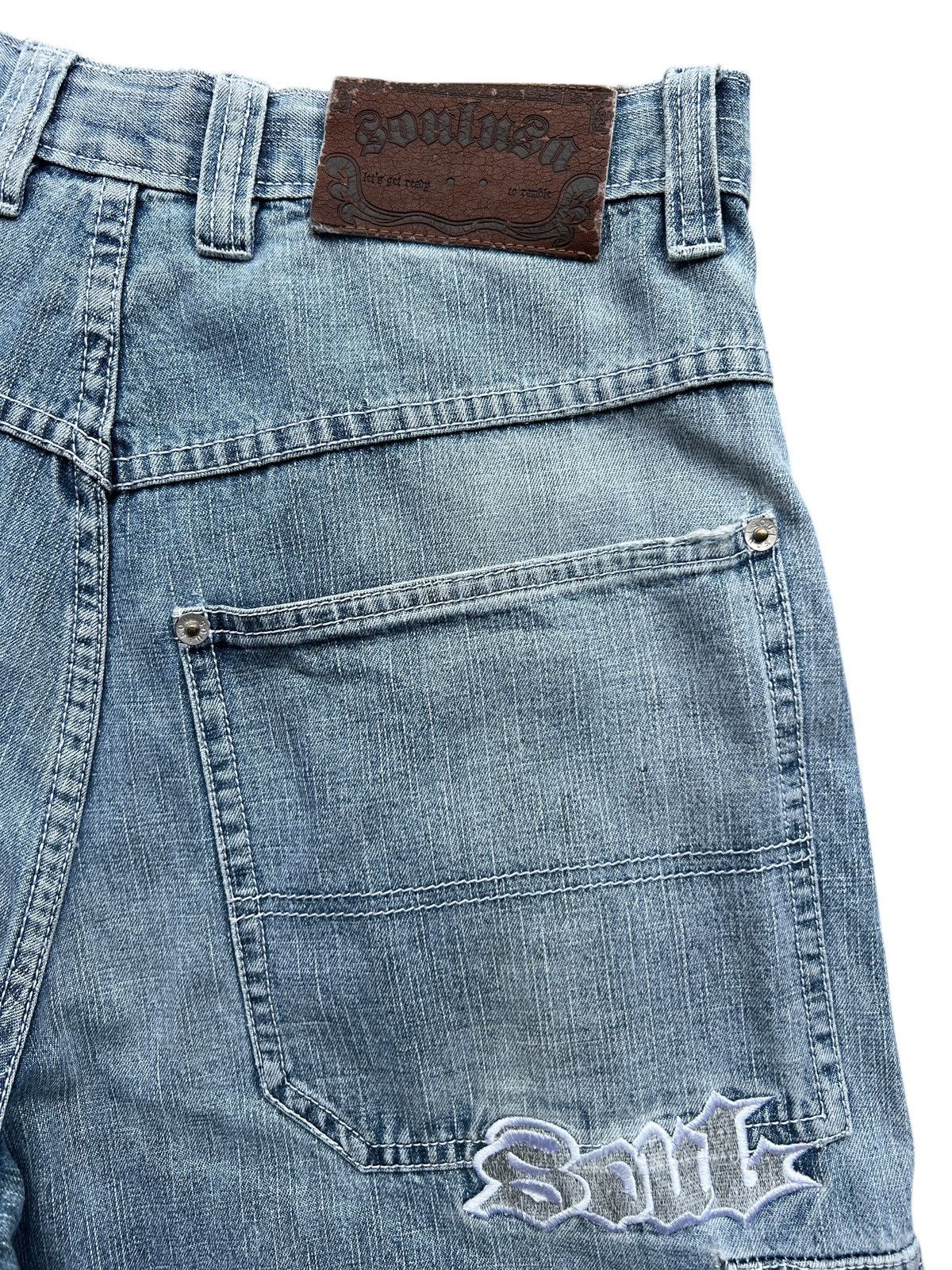 Japanese Brand Y2K Los Angeles Soul Distressed Wide Baggy Pants Size US 31 - 8 Thumbnail