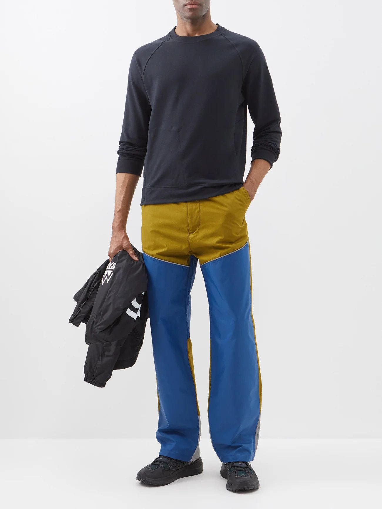 Moncler MONCLER GENIUS 1952 green blue cotton & shell panel pants 34 Size US 34 / EU 50 - 3 Thumbnail