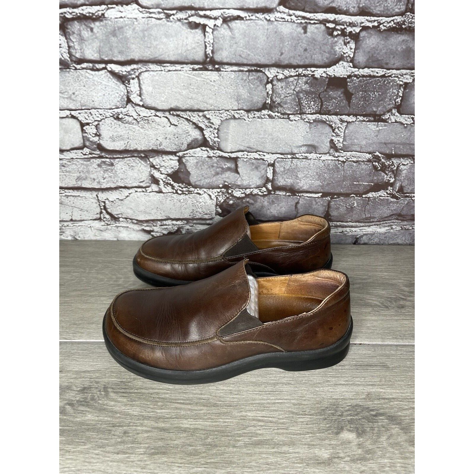 Birkenstock Footprints By Birkenstock Brown Leather Loafers Slip On Shoe Size US 6.5 / IT 36.5 - 17 Thumbnail