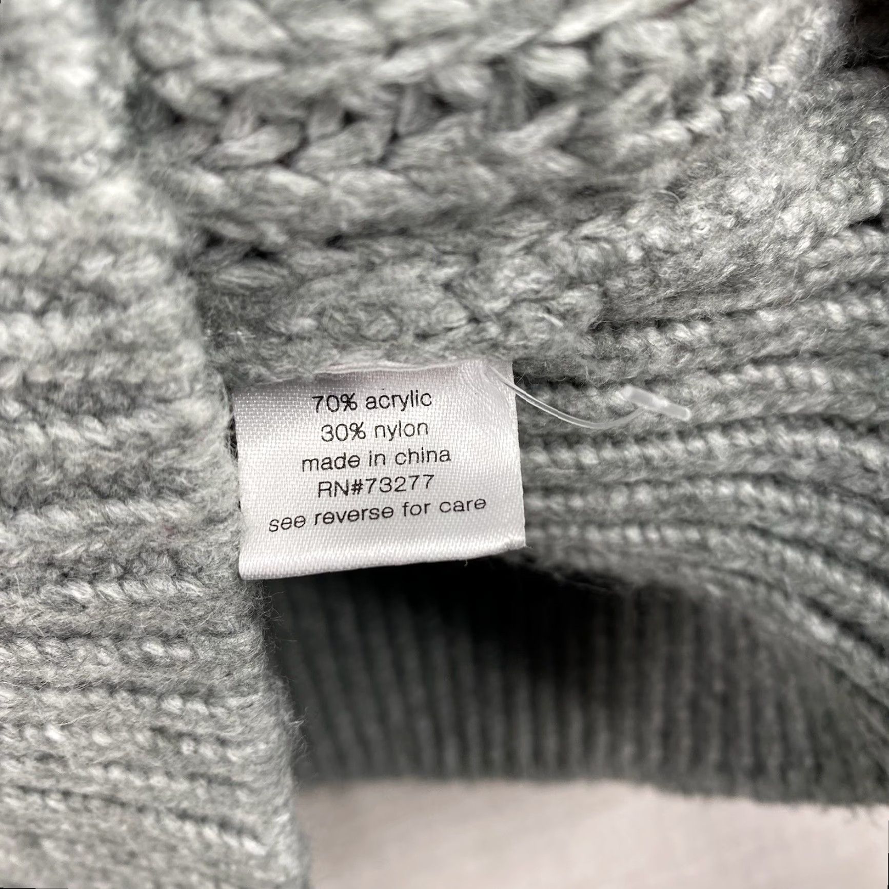Elizabeth and James Elizabeth and James Sweater Womens L Gray Cable-Knit Mock Neck Cropped Boxy Pullover Crew Neck Casual Boho City Classic Size L / US 10 / IT 46 - 4 Thumbnail