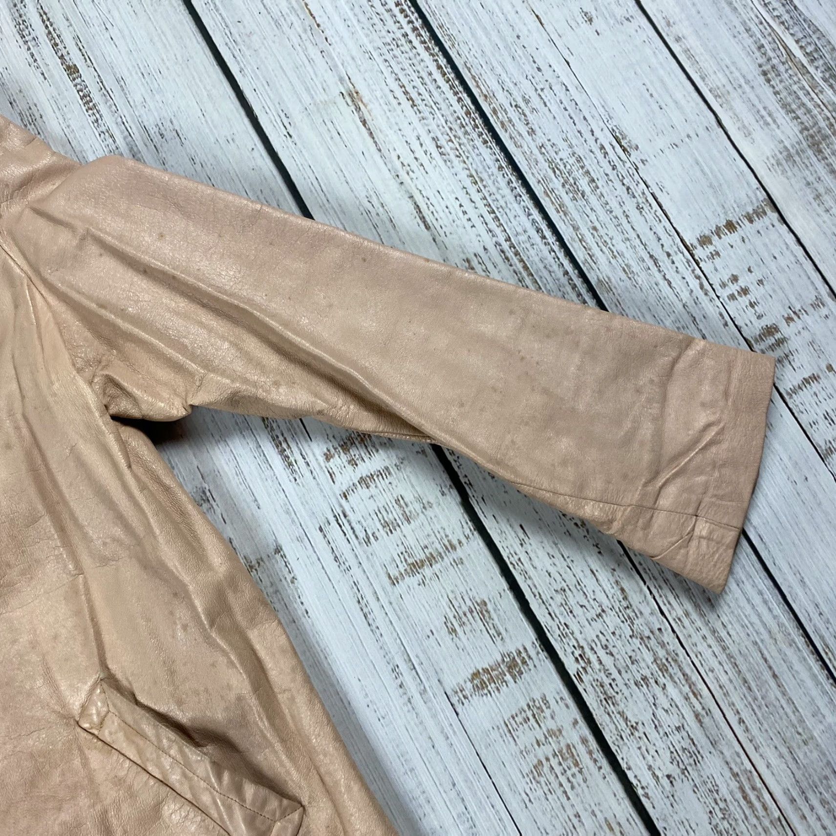 Vintage VINTAGE ALBERT ALFUS 1960s Leather Jacket M/L ROSE PINK TAN Mod/GoGo Womens Size M / US 6-8 / IT 42-44 - 5 Thumbnail