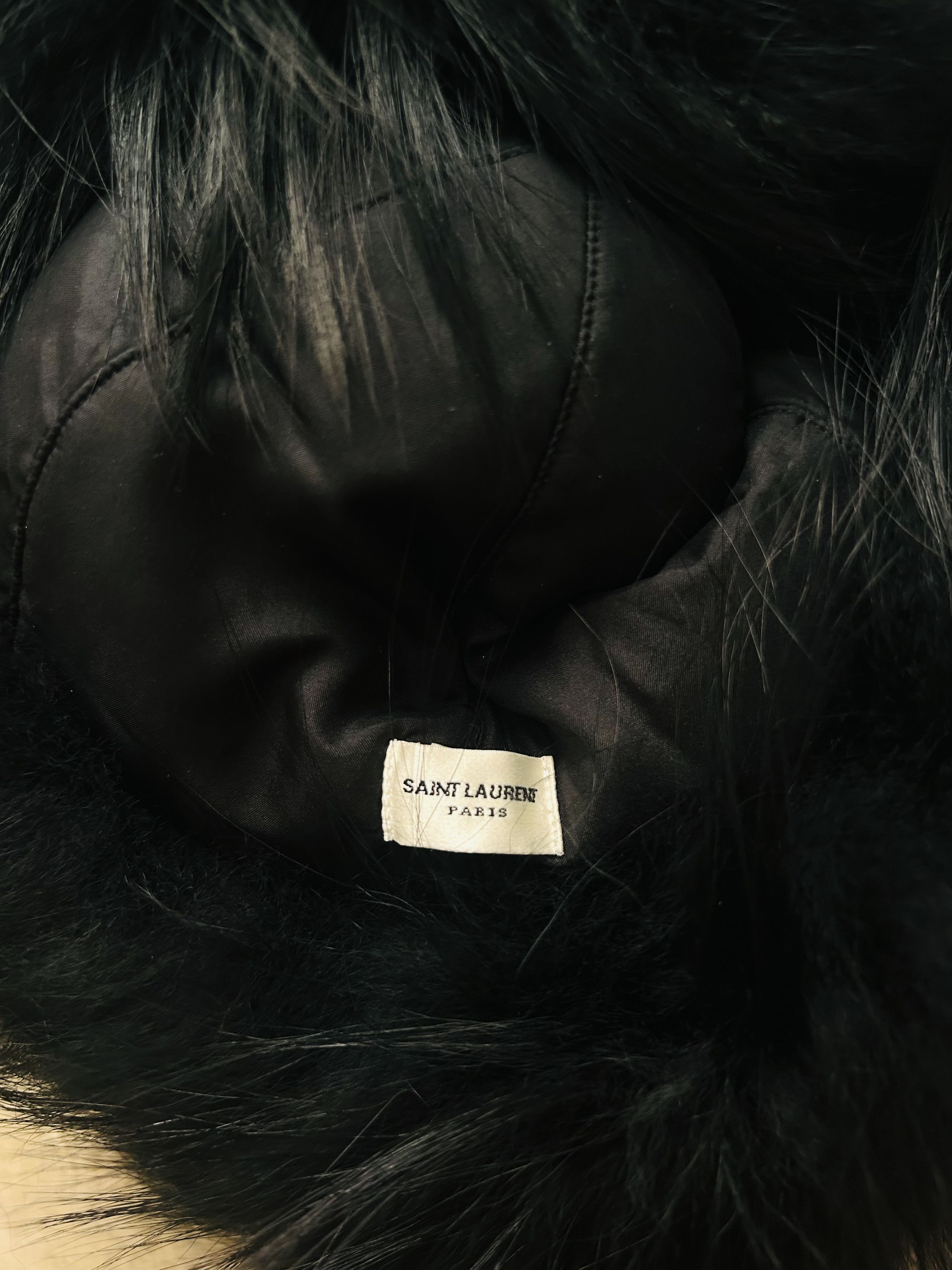 Saint Laurent Paris FW'18 Chapka Trapper Hat in Black Fox Fur Size ONE SIZE - 6 Thumbnail