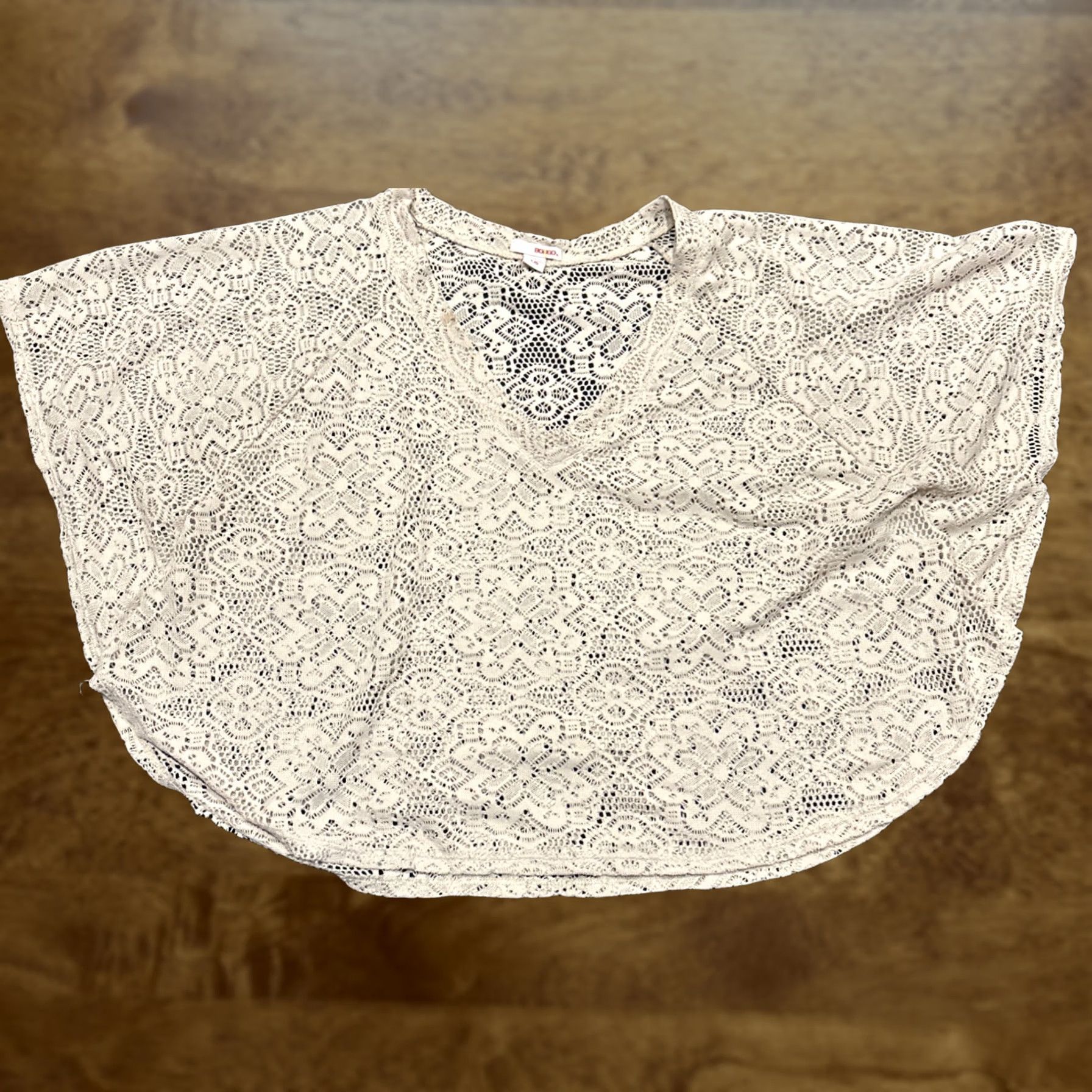 Vintage Bongo Blouse Size L Beige Batwing Sleeve Round Neck Short Sleeve Polyester 90s Womens Regular Basic Vintage: No Size L / US 10 / IT 46 - 1 Thumbnail