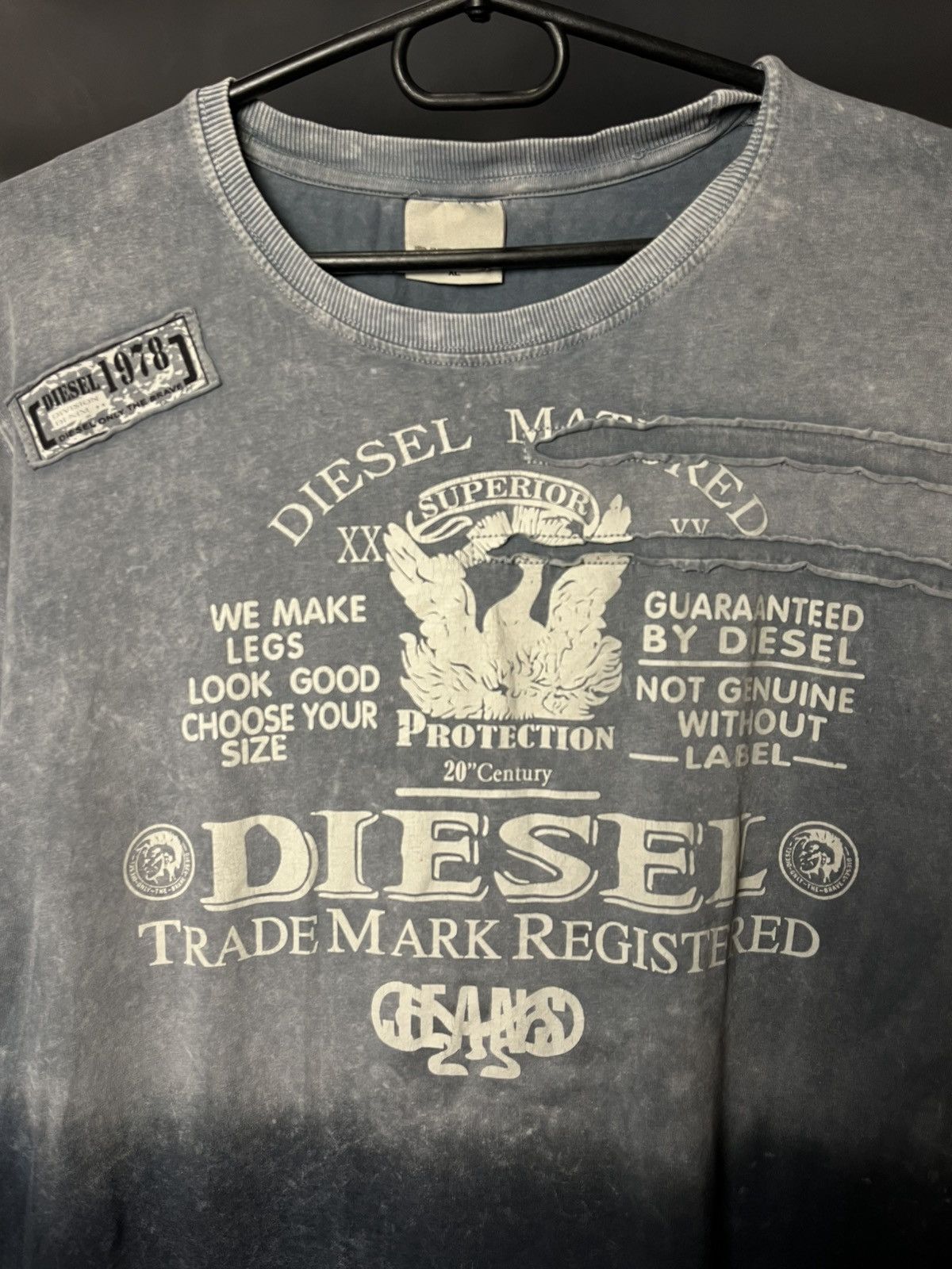 Diesel Vintage Diesel T-Shirt Big Logo 2000s Hype Y2K XL size Size US XL / EU 56 / 4 - 4 Thumbnail