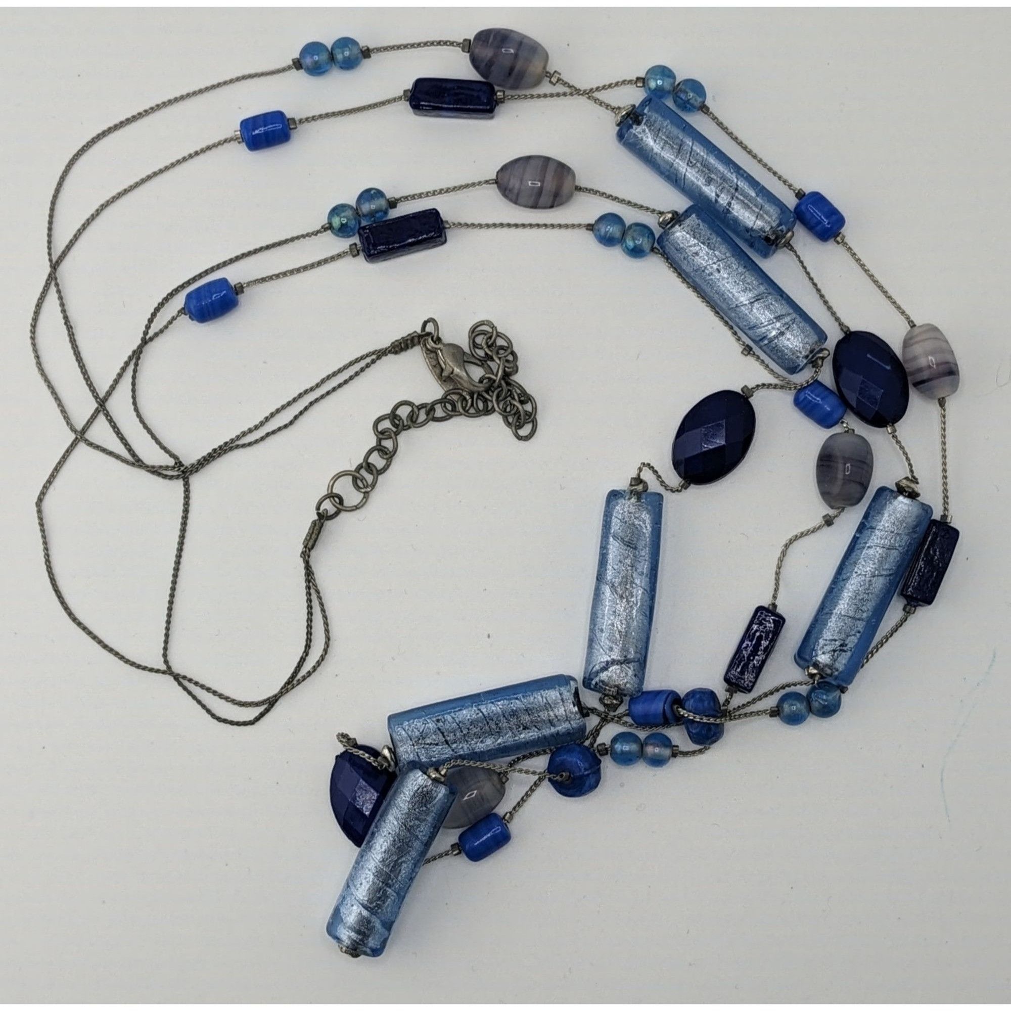 Other Vintage NY Blue Glass Beaded Layered Station Necklace Size ONE SIZE - 4 Thumbnail