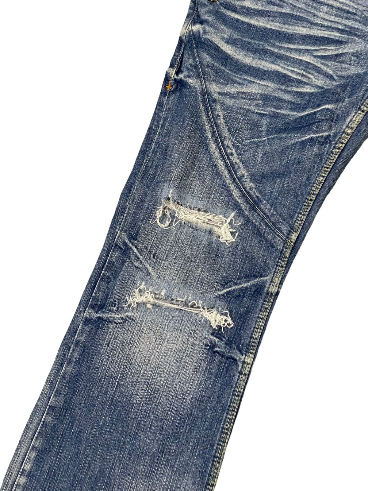 Japanese Brand Flare Jeans Nicole Club Distress Low Rise Boot Cut 7🟦1 Size US 35 - 6 Thumbnail