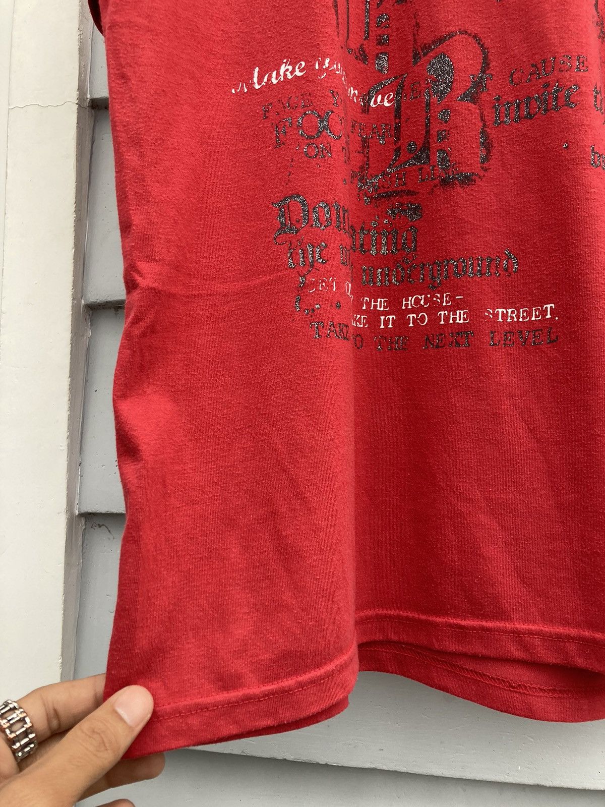 Japanese Brand Bad Boy Y2k Streetwear Poem Graphic Vintage Style T-shirt Size US XL / EU 56 / 4 - 5 Thumbnail