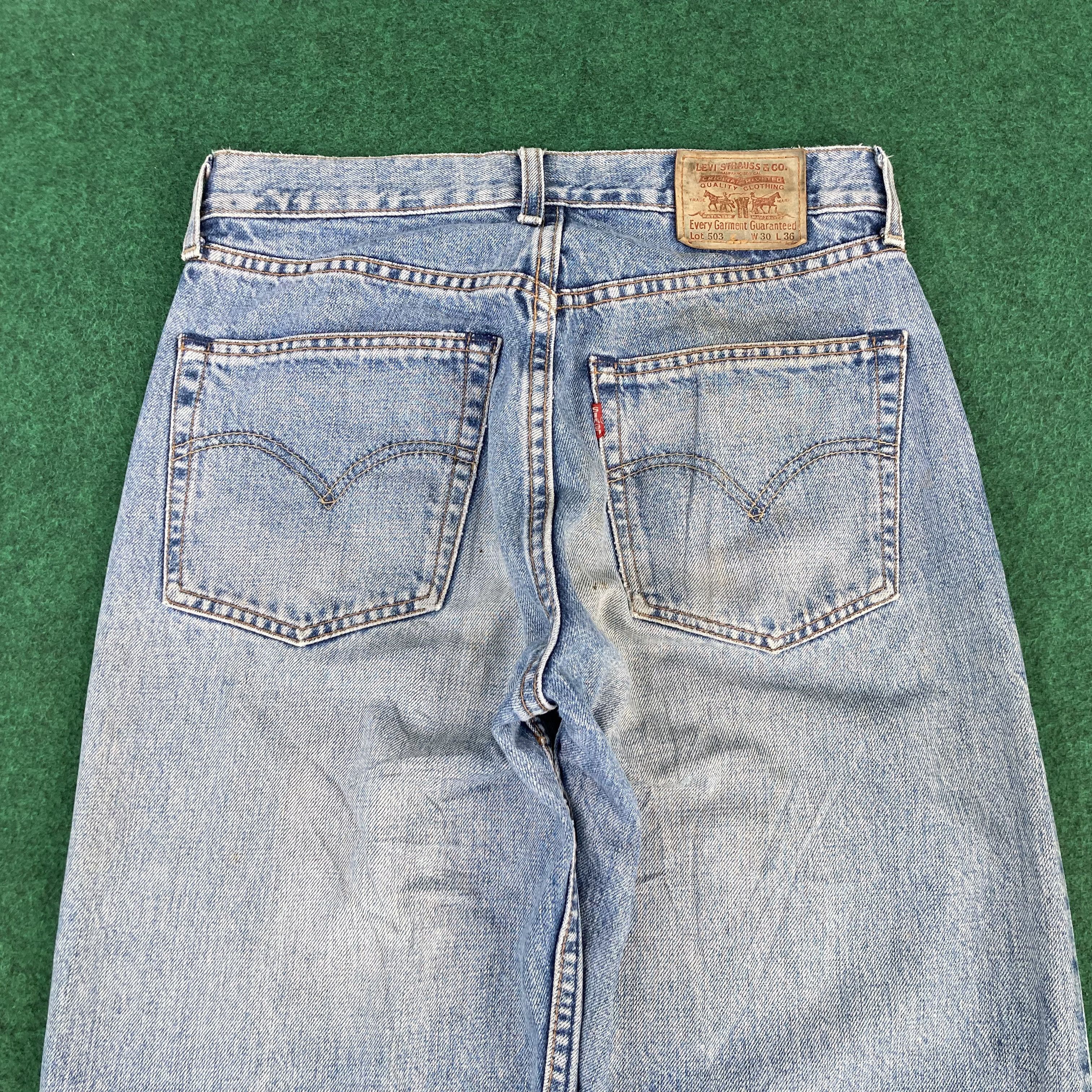 Levi's 28x35.5 Vintage Levis 503 Redline Selvedge Denim Blue Jeans Size US 28 / EU 44 - 16 Thumbnail