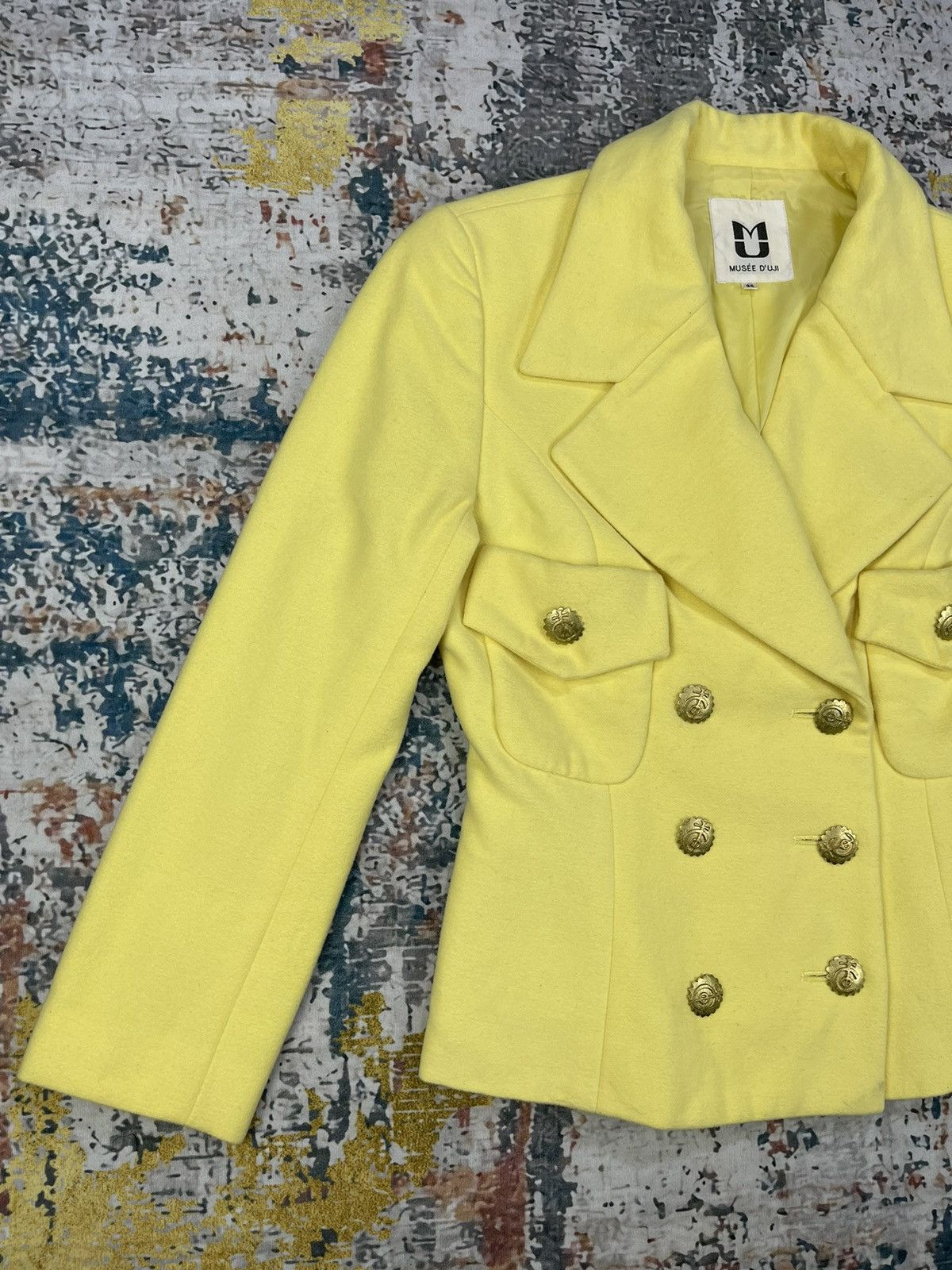 Japanese Brand Musee D Uji Double Breasted Double Lapel Jacket Size XS / US 0-2 / IT 36-38 - 3 Thumbnail