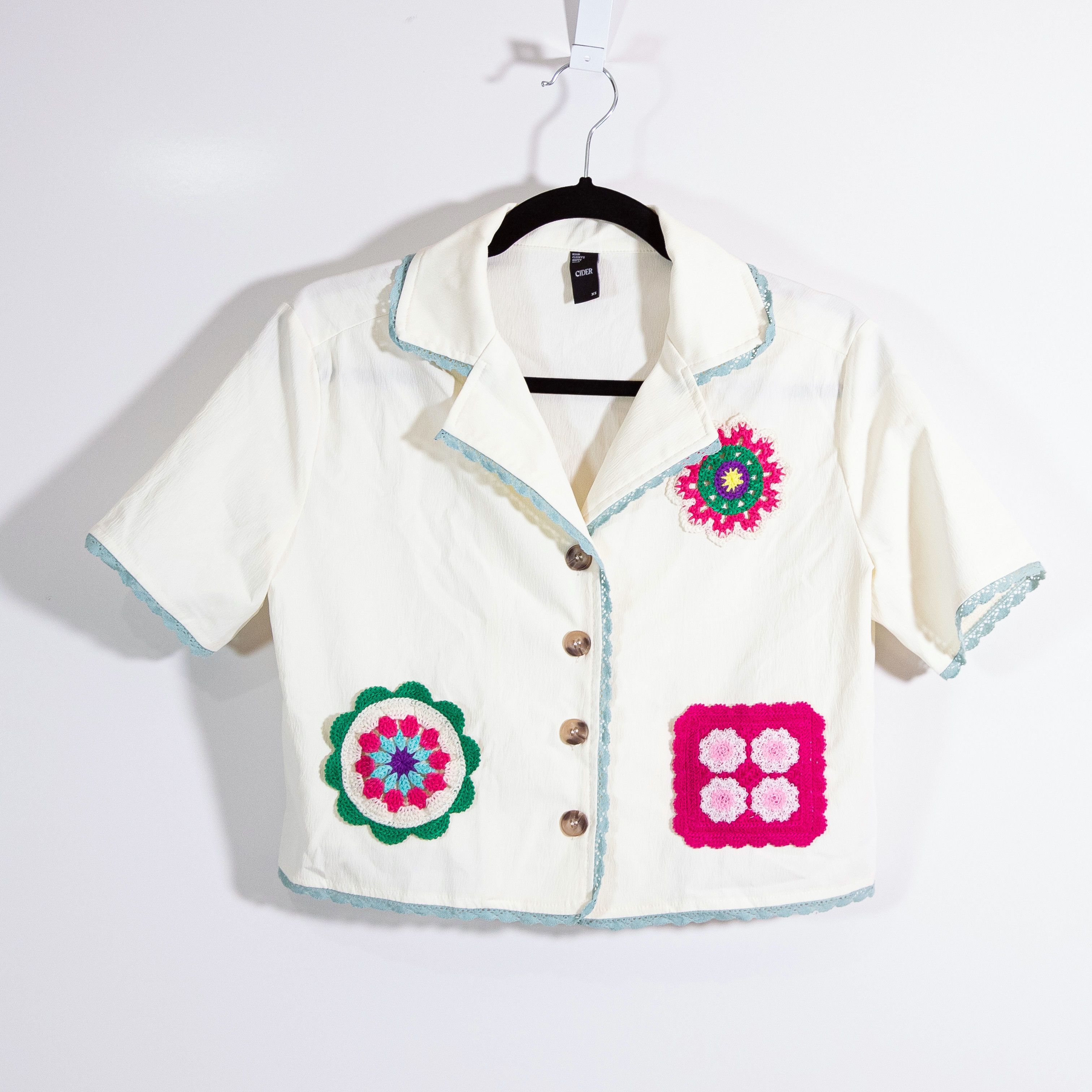Cider Cider Lace Trim Collar Crochet Knit Applique Size XS / US 0-2 / IT 36-38 - 1 Thumbnail