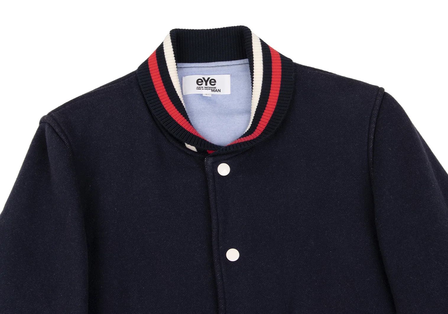 Junya Watanabe Fleece-Lined Sweat Varsity Jacket in Navy, Size L Size US L / EU 52-54 / 3 - 2 Thumbnail