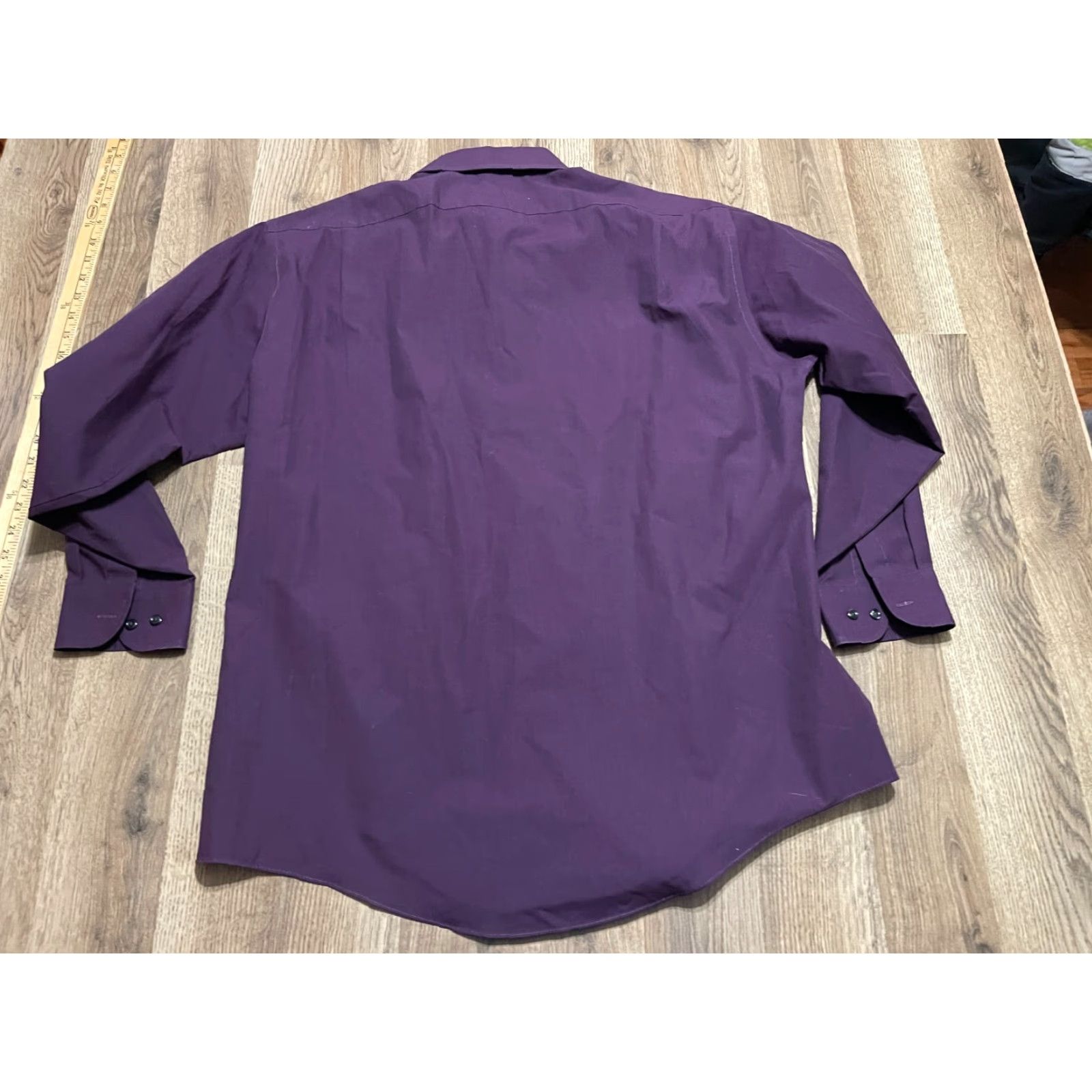 Stafford Stafford Shirt Men 17 34/35 Purple Long Sleeve Button Up Athletic Fit Casual Size US XL / EU 56 / 4 - 2 Thumbnail