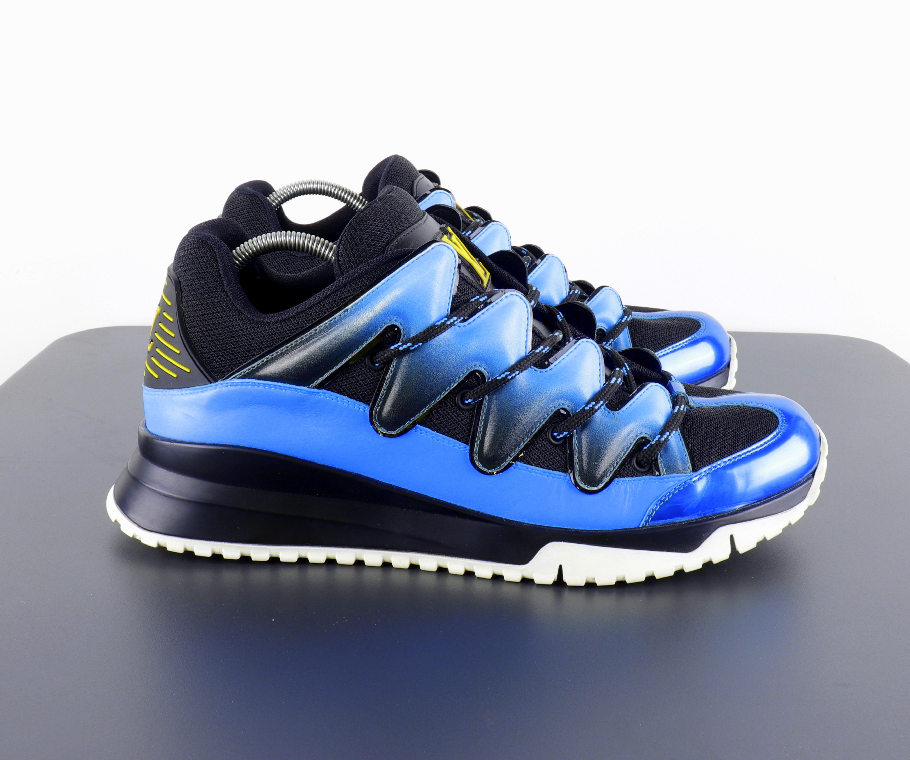 Louis Vuitton Louis Vuitton Calfskin Zig Zag Black Blue Sneakers Size US 11 / EU 44 - 6 Thumbnail