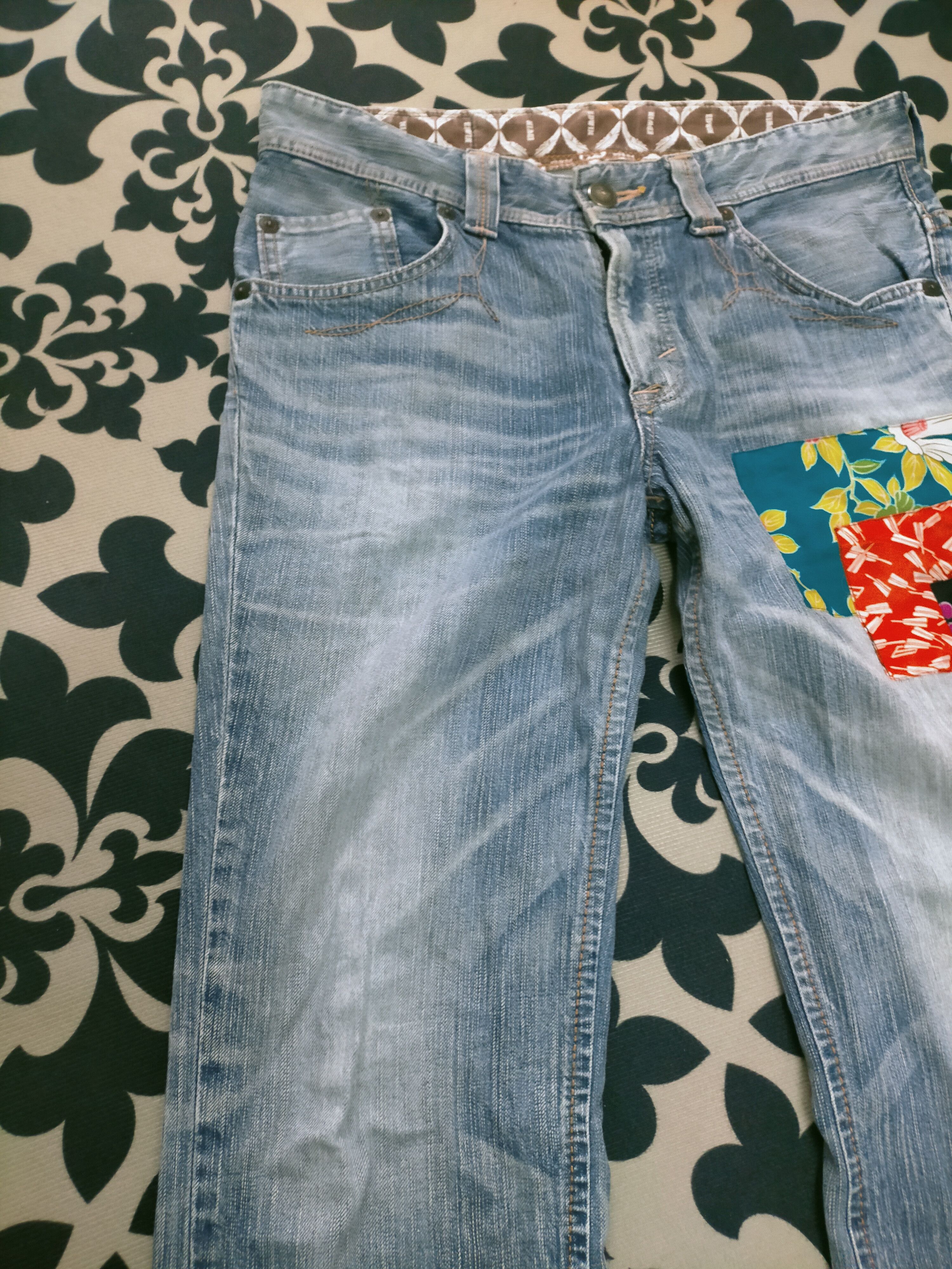 Edwin × Le Grande Bleu (L.G.B.) 🔥Flared🔥 Edwin xv Thrashed Patchwork Jeans Size US 32 / EU 48 - 4 Thumbnail