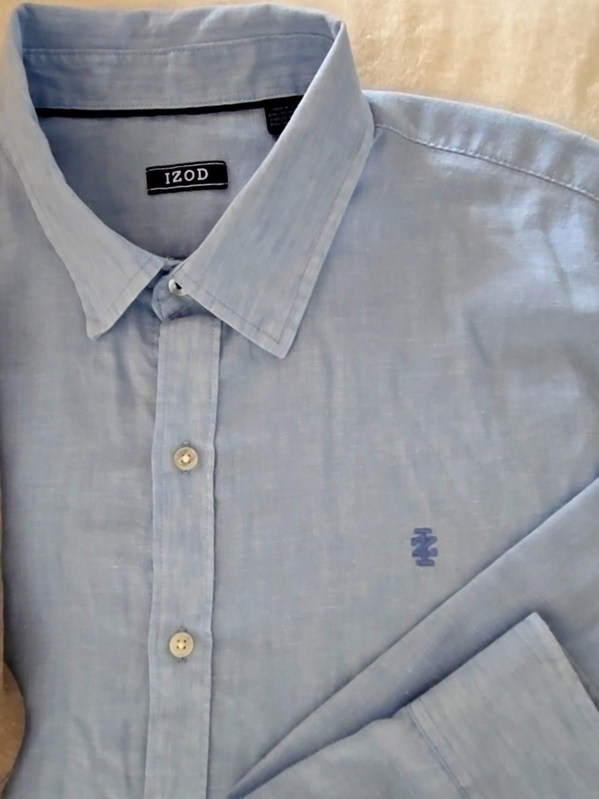 Izod IZOD Mens XL Shirts Linen Long Sleeve Casual Button Up Size US XL / EU 56 / 4 - 2 Thumbnail