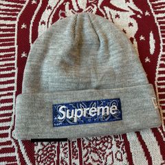 New Era Supreme Bandana Box Logo Beanie | Grailed