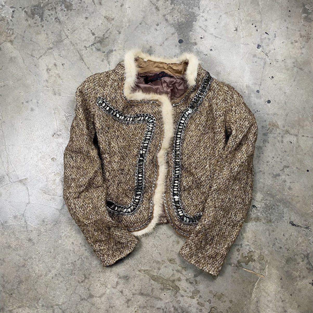 If Six Was Nine × Japanese Brand × Le Grande Bleu (L.G.B.) Rare Wool Faux Fur Gothic Bondage Jacket Size XS / US 0-2 / IT 36-38 - 1 Thumbnail