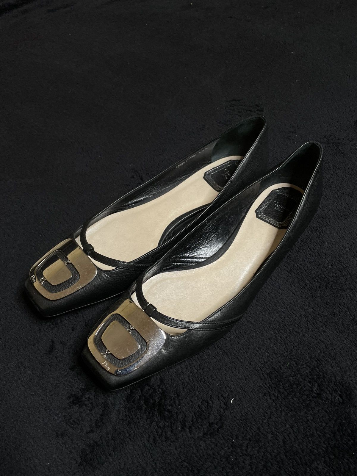 Dior Vintage Archive Leather Flats „Christian Dior“ Woman‘s 40,5 Size US 10.5 / IT 40.5 - 3 Thumbnail
