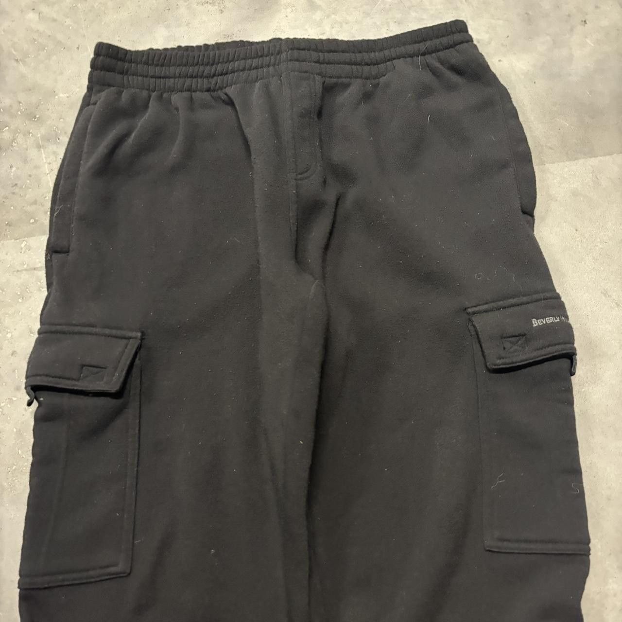 Japanese Brand × Vintage Crazy Vintage Y2K/2000s Baggy Black Streetwear Essential Cargo Sweatpants! Size US 32 / EU 48 - 4 Thumbnail