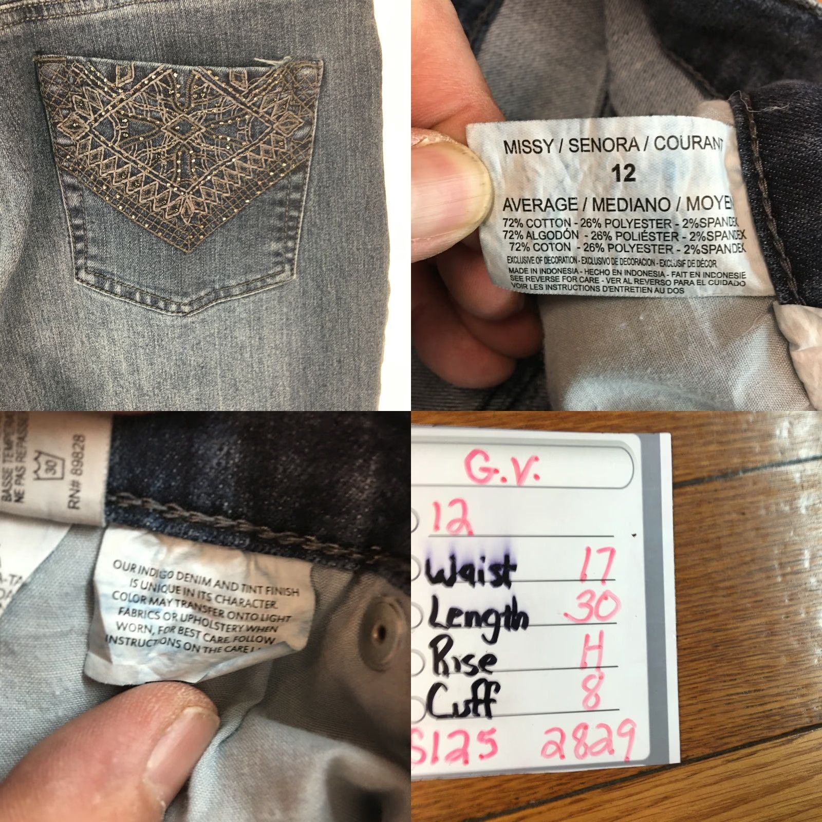 Gloria Vanderbilt Gloria Vanderbilt Womens Jeans Flat Front Straight Blue Size 12 34" Waist 30" Inseam Regular Rise High 5-Pocket Denim Dress Casual Womens Jeans Size 34" / US 12 / IT 48 - 8 Thumbnail