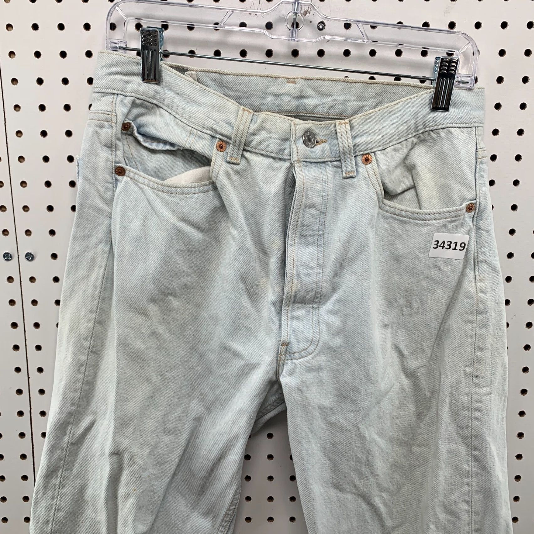 Levi's VINTAGE Levi's 501 Blue Denim Jeans 90s Light Wash Regular Fit 31x32 Made in USA Mens Size US 31 - 7 Thumbnail