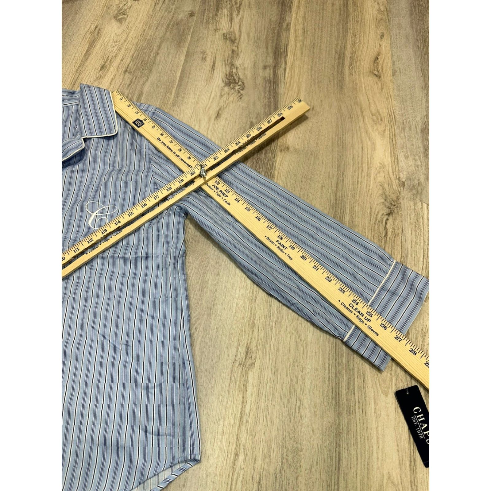 Chaps Chaps Women’s Pajama Top Blue Stripe Cotton Long Sleeve XL New Shirt Size XL / US 12-14 / IT 48-50 - 4 Thumbnail