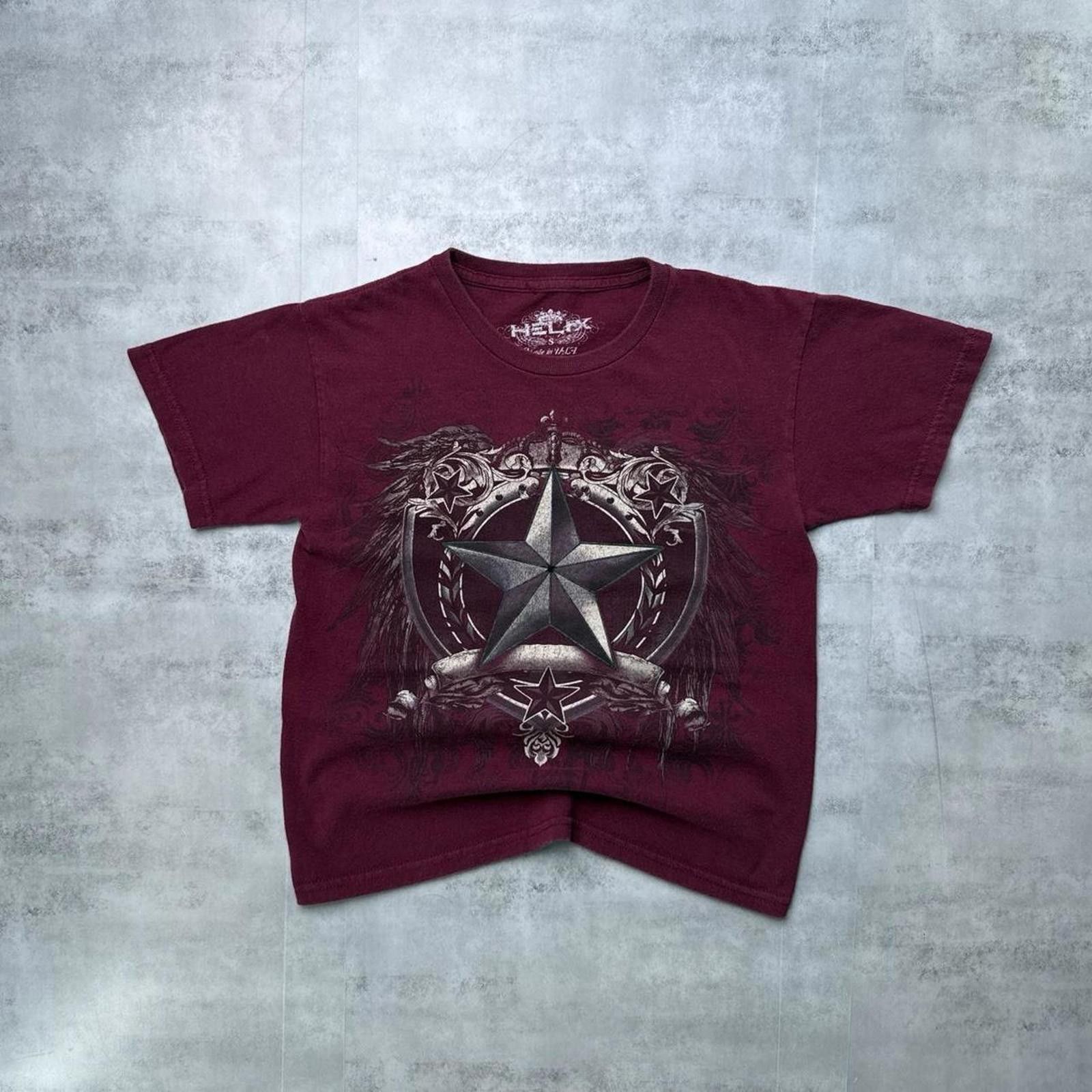 DOUBLE HELIX Y2K Helix 00s burgundy grunge t shirt Size S / US 4 / IT 40 - 1 Thumbnail