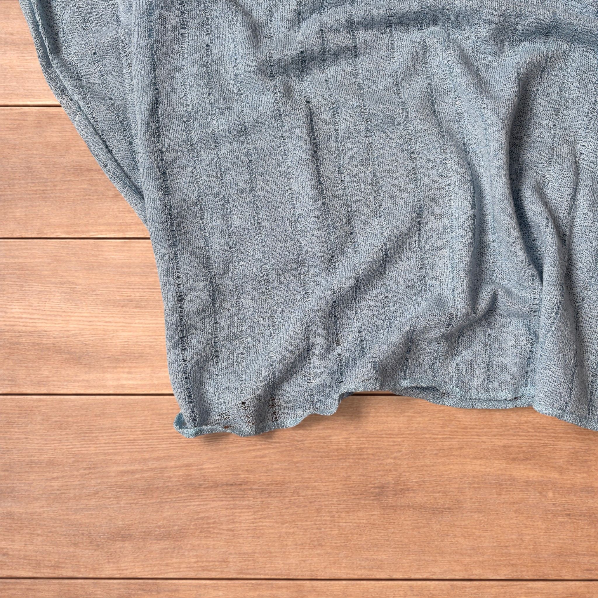 Japanese Brand Surfer style baggy long sleeve knit top shirt in light blue. Size US M / EU 48-50 / 2 - 5 Thumbnail