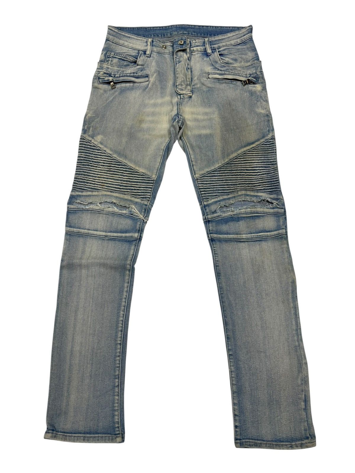 Other BALMAIN BIKER DENIM ZIPPER DISTRESSED DENIM JEANS Size US 32 / EU 48 - 1 Thumbnail