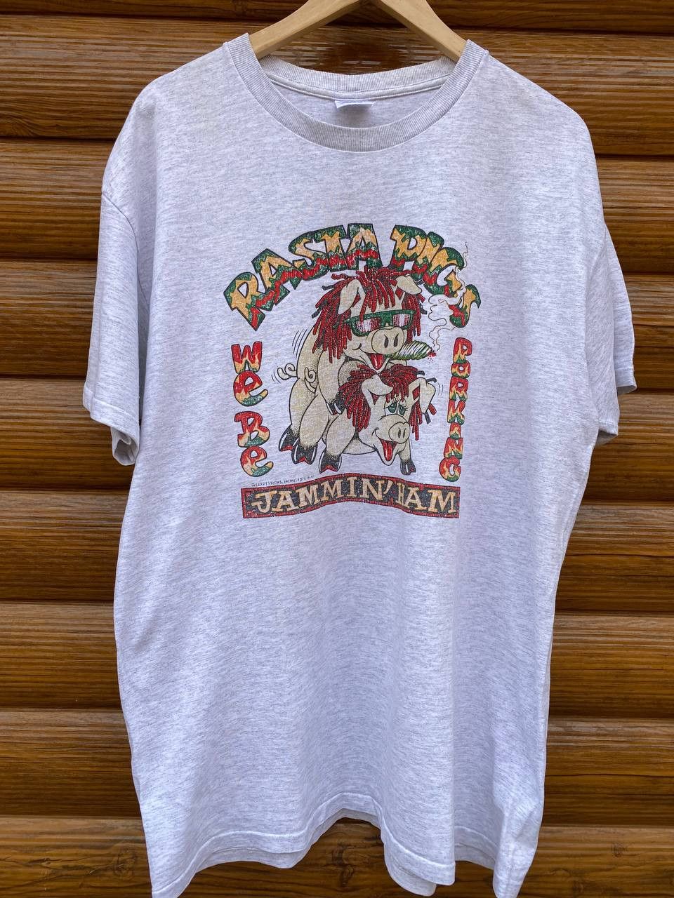 Vintage Vintage Rasta Pigs WeBe Porking Jammin’ ham T-shirt Size US XL / EU 56 / 4 - 1 Thumbnail
