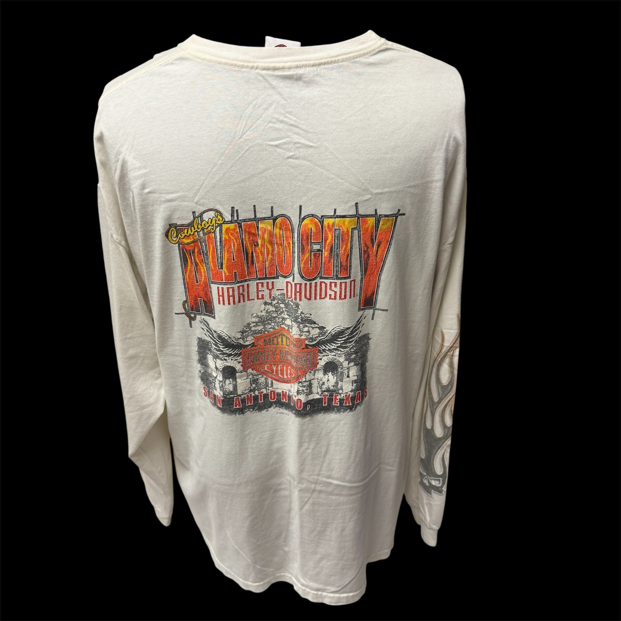 Harley Davidson H-D COWBOYS Alamo City TEXAS Motorcycle Flaming SKULL Biker Size US XXL / EU 58 / 5 - 5 Thumbnail