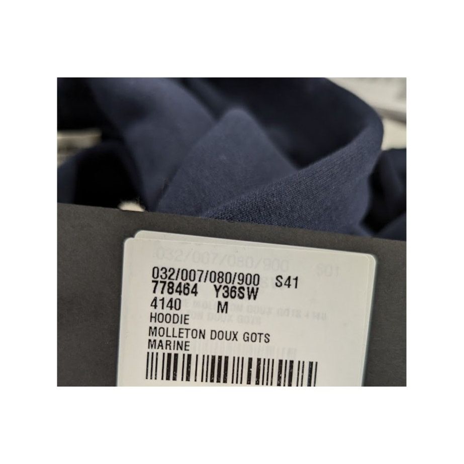 Saint Laurent Paris o1rshd1 Molleton Doux Gots Hoodie In Marine Size US M / EU 48-50 / 2 - 17 Thumbnail