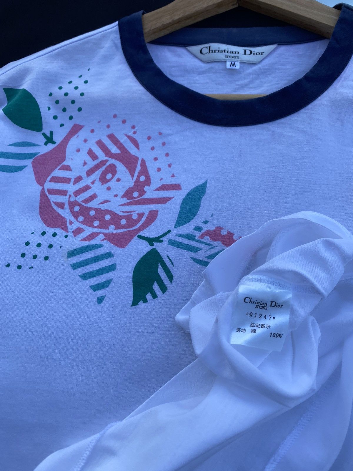Christian Dior Monsieur Rare Vintage Christian Dior Rose White Tshirt Size US M / EU 48-50 / 2 - 11 Thumbnail