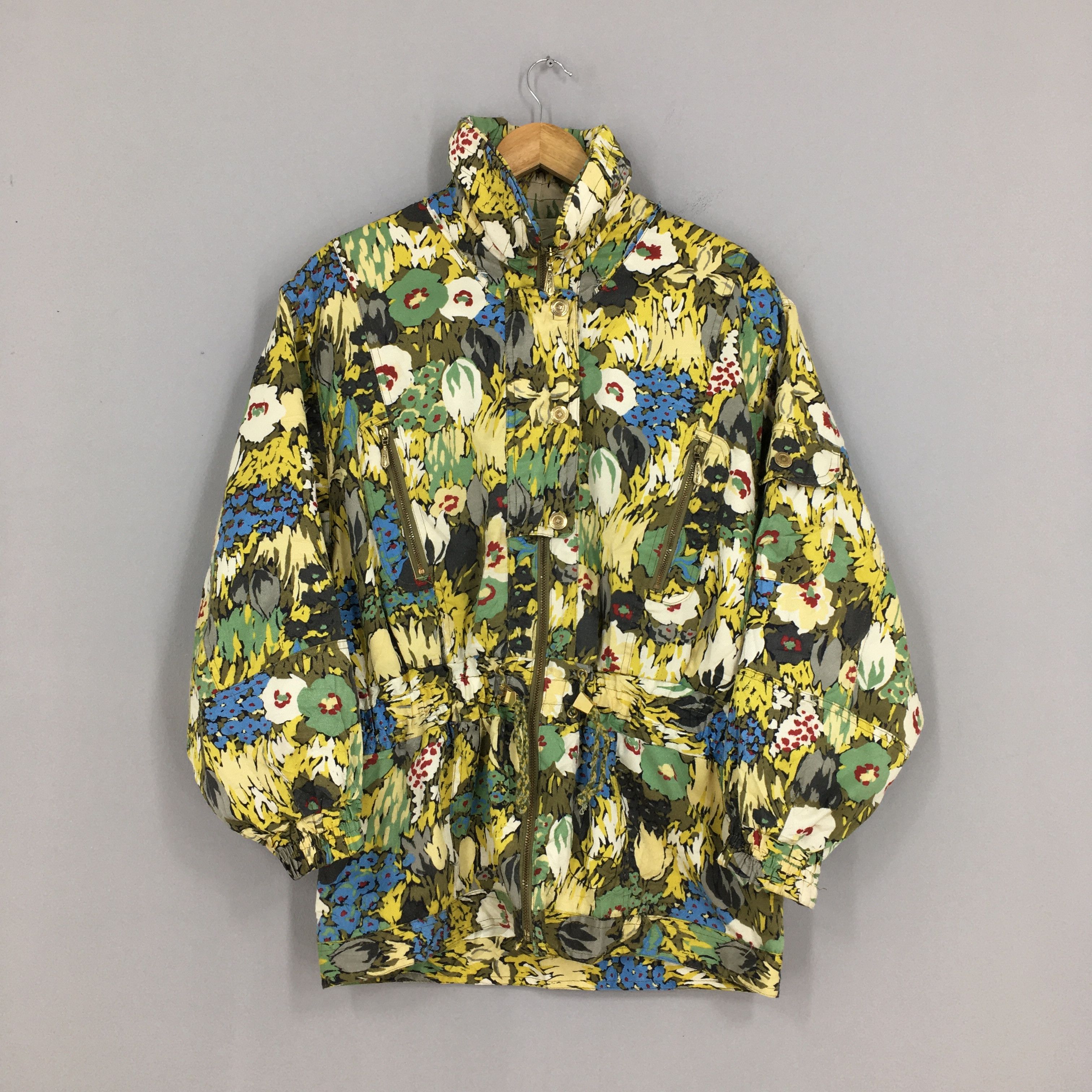 image of Bomber Jacket x Ski Vintage Colorblock Floral Snow Ski Wear Jacket Large, Men's
