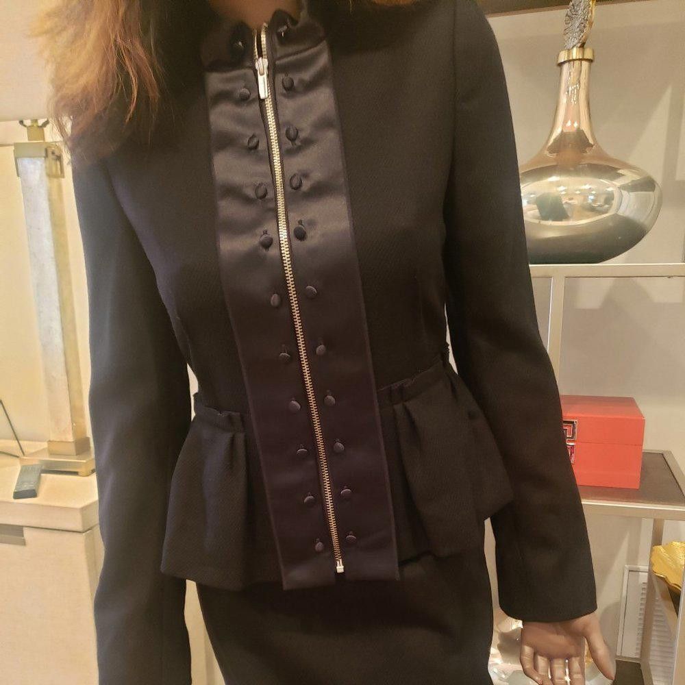 Bcbgmaxazria BCBG MaxAzria Tuxedo and Wool 2-Pc Skirt Suit NWT Size M / US 6-8 / IT 42-44 - 5 Thumbnail
