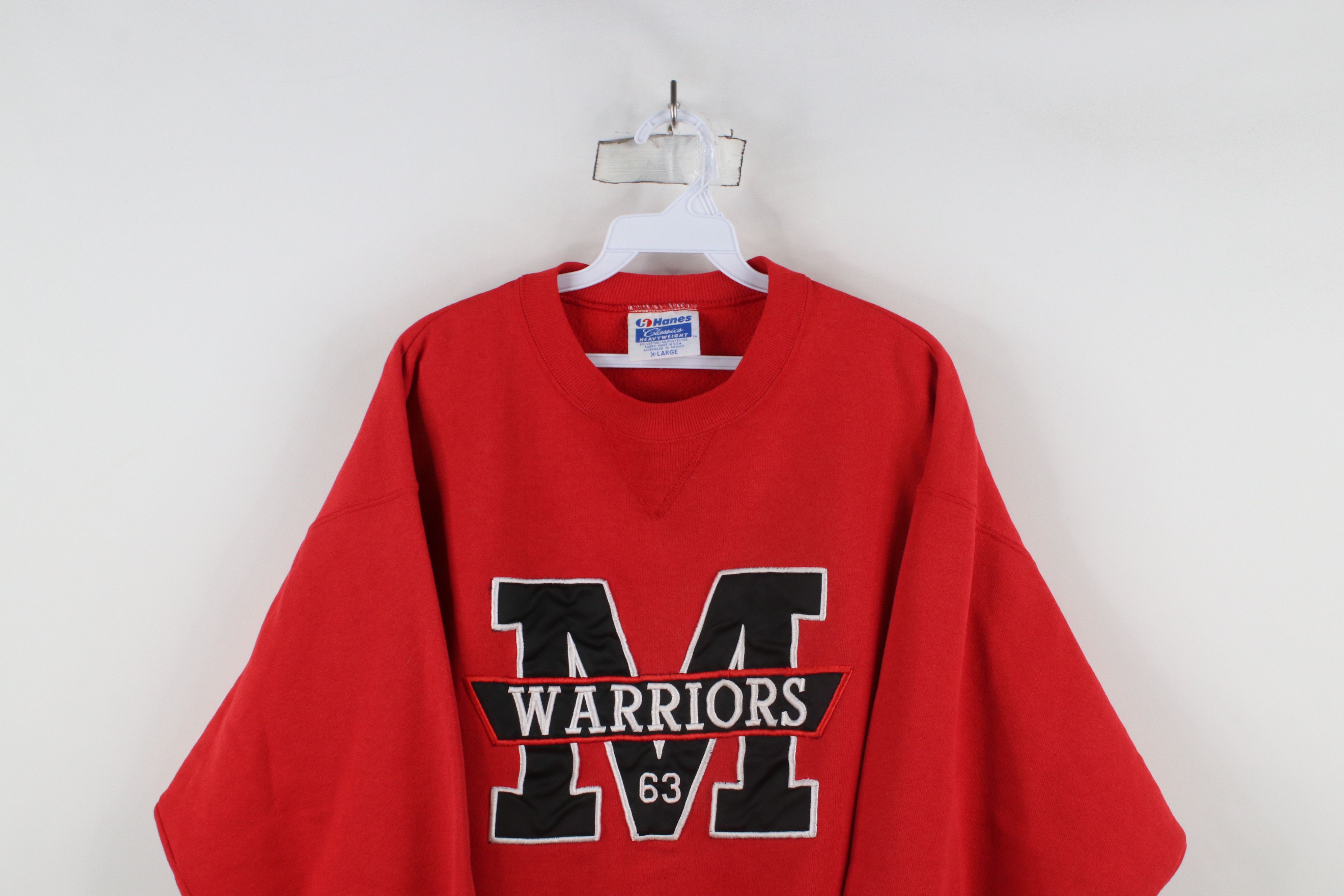 Vintage Vintage 90s Streetwear Warriors Crewneck Sweatshirt Red Size US XL / EU 56 / 4 - 2 Thumbnail