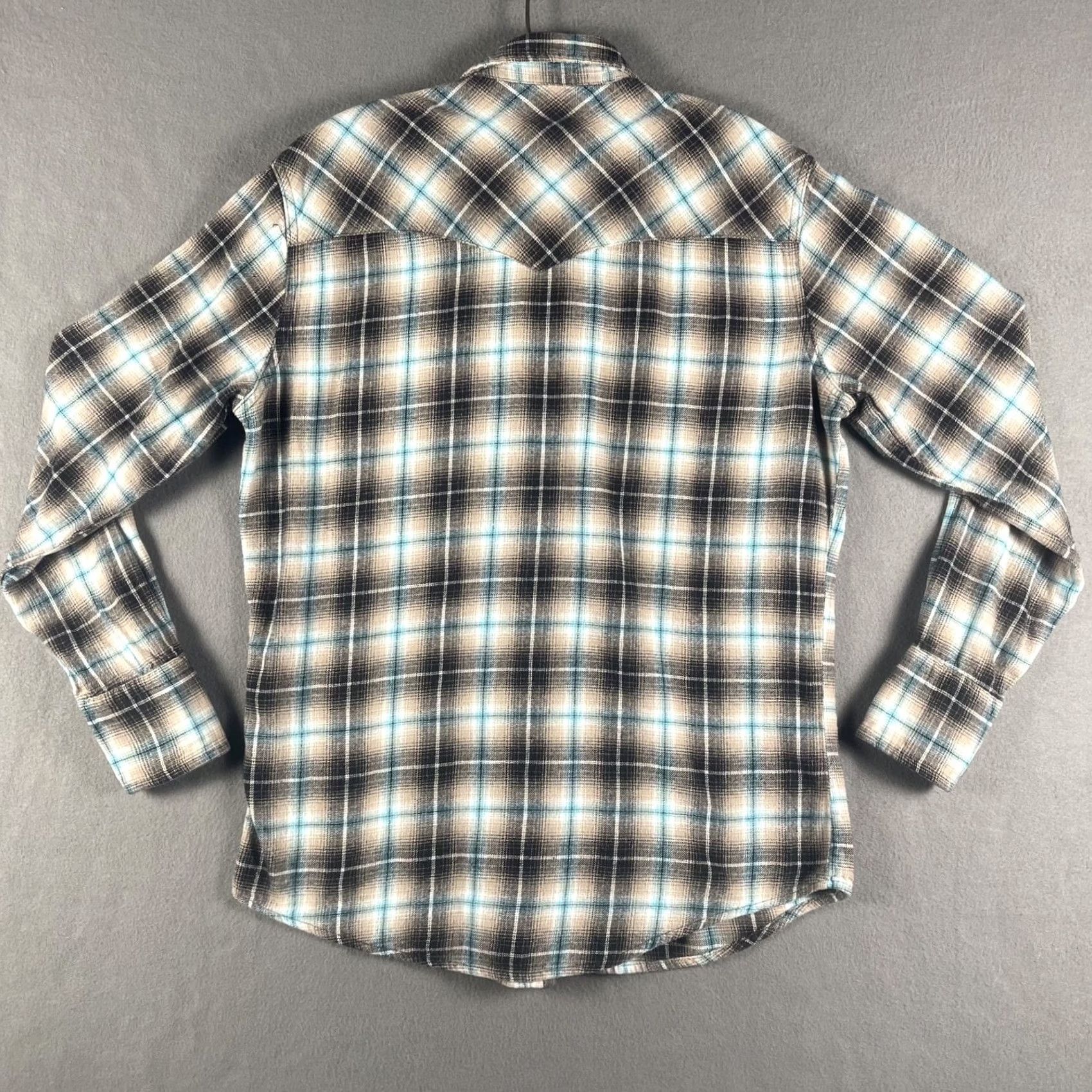 Wrangler Wrangler Wrancher Pearl Snap Western Shirt Mens M Black Plaid Size US M / EU 48-50 / 2 - 3 Thumbnail