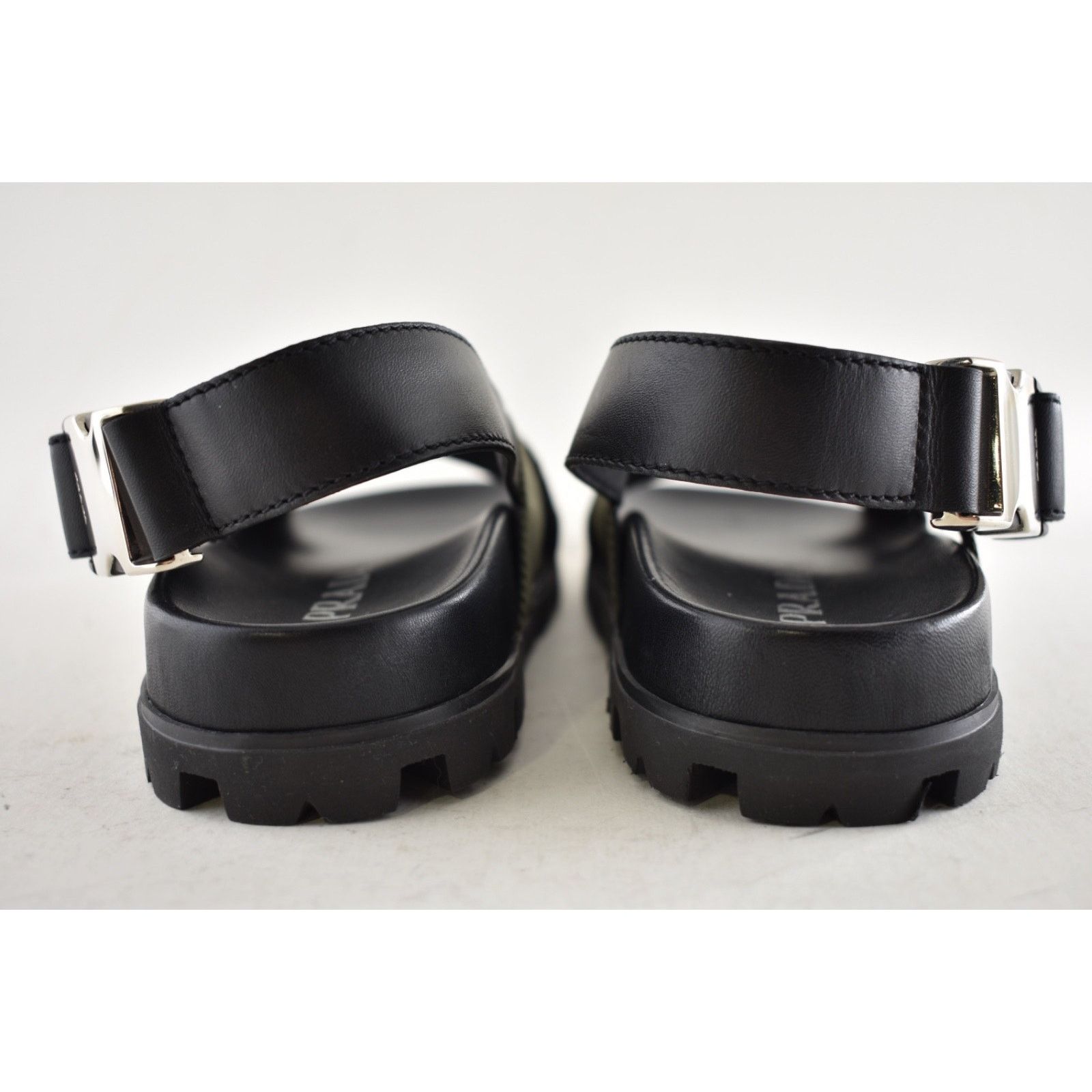 Prada Prada Montana Nastro Criss Cross Strap Buckle Green Black Size US 5.5 / IT 35.5 - 13 Thumbnail