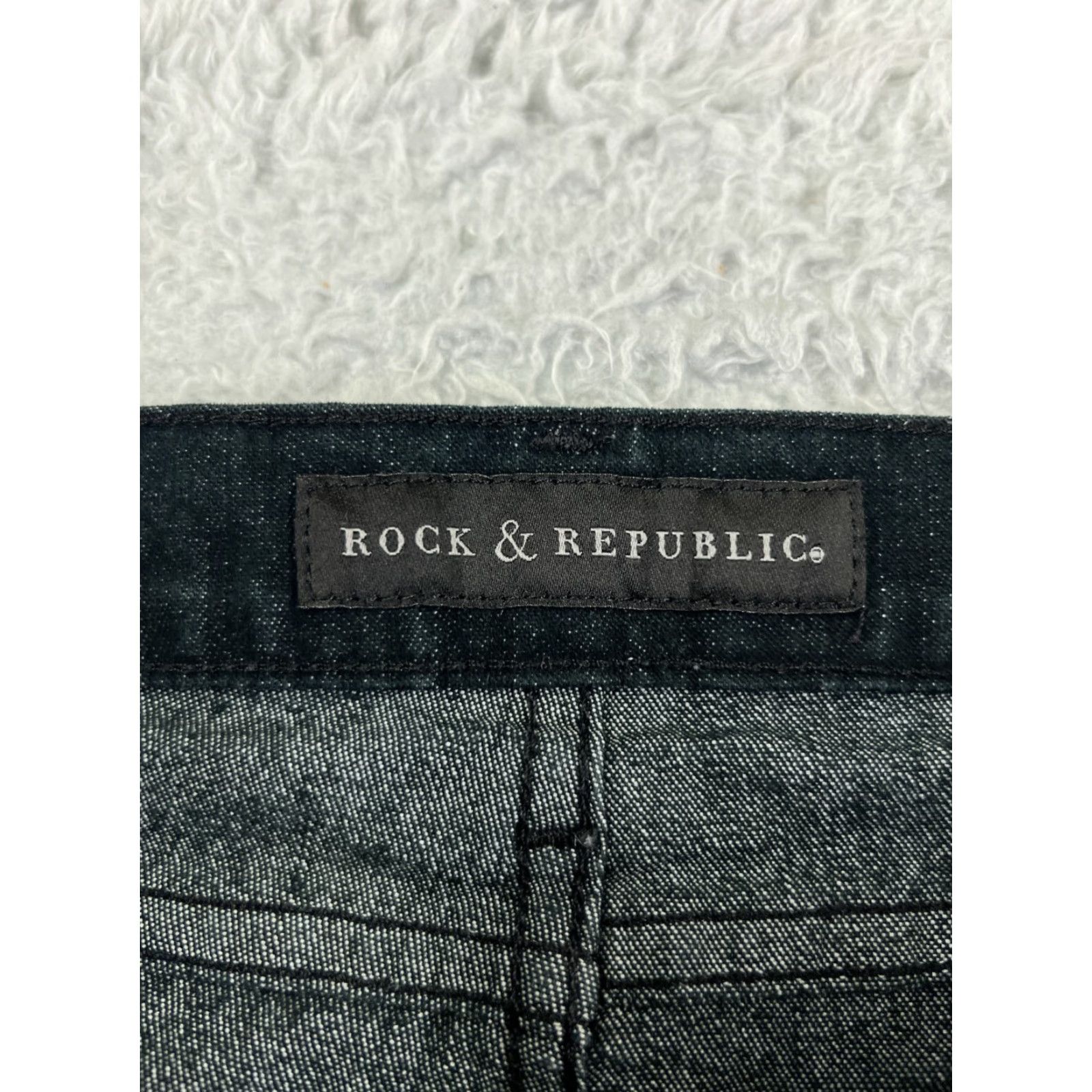 Vintage Rock & Republic Jeans Women 28 Black Embroidered Denim Low Rise 28x32 Slim Size 28" / US 6 / IT 42 - 6 Thumbnail