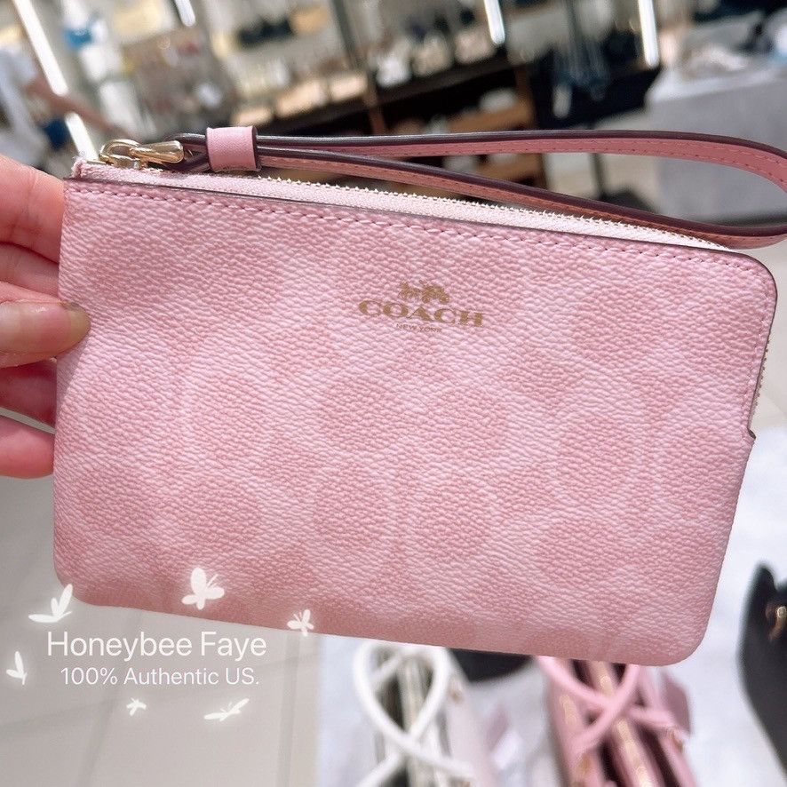 Coach Corner Zip Wristlet In Signature Canvas CAQ75 Size ONE SIZE - 1 Thumbnail
