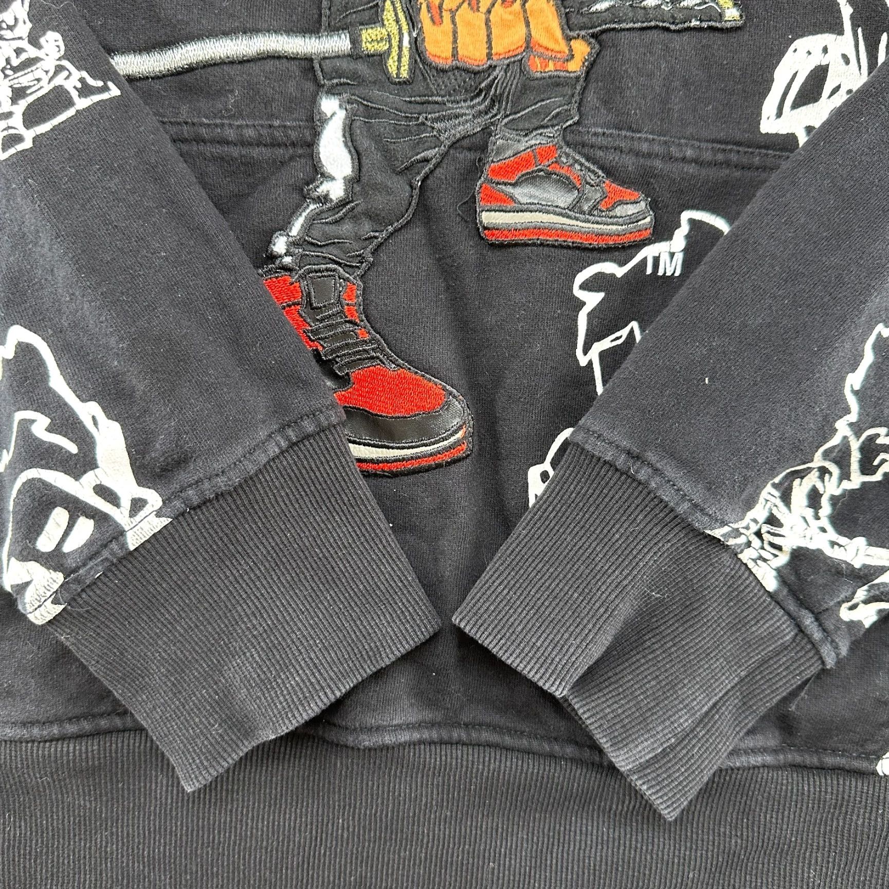 Etro VINTAGE The Boondocks Hoodie Mens L Black Pullover Ninja Chenille AOP Embroidered Logo Zipper Size US L / EU 52-54 / 3 - 3 Thumbnail